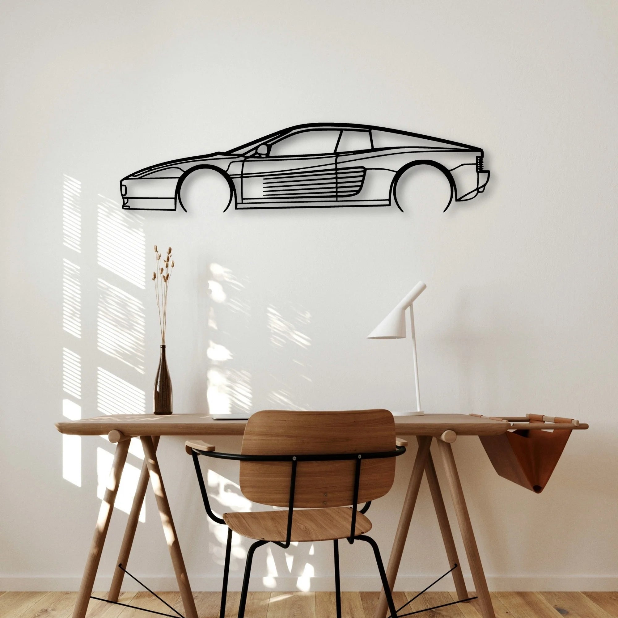 Testarossa 2 Classic Silhouette Metal Wall Art - Automotive Garage Decor