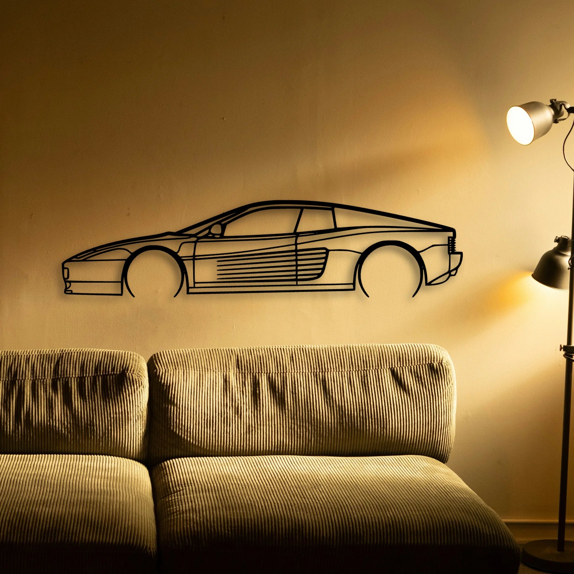 Testarossa 2 Classic Silhouette Metal Wall Art - Automotive Garage Decor