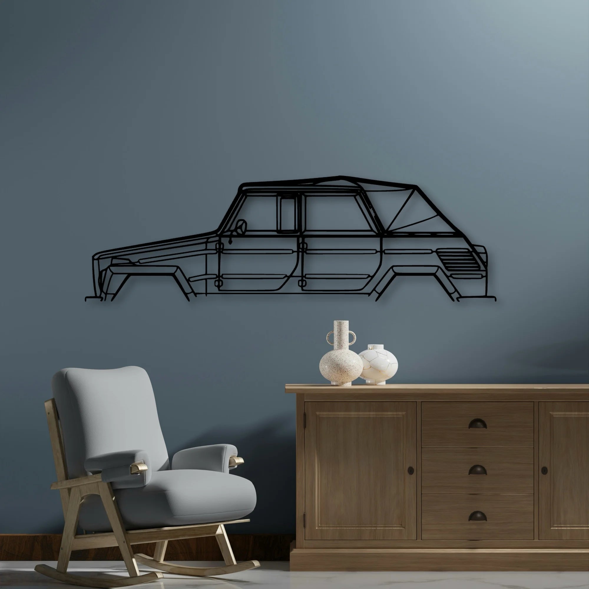 Thing 1973 Classic Silhouette Metal Wall Art - Automotive Garage Decor