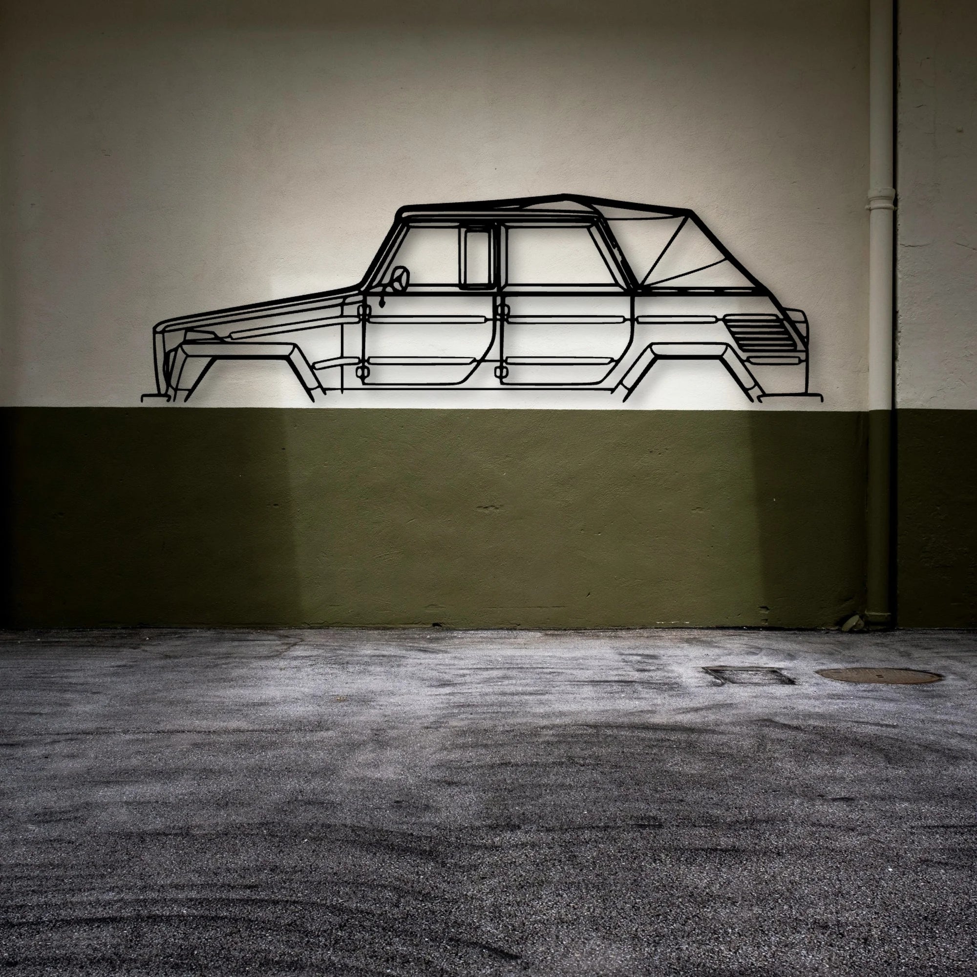 Thing 1973 Classic Silhouette Metal Wall Art - Automotive Garage Decor