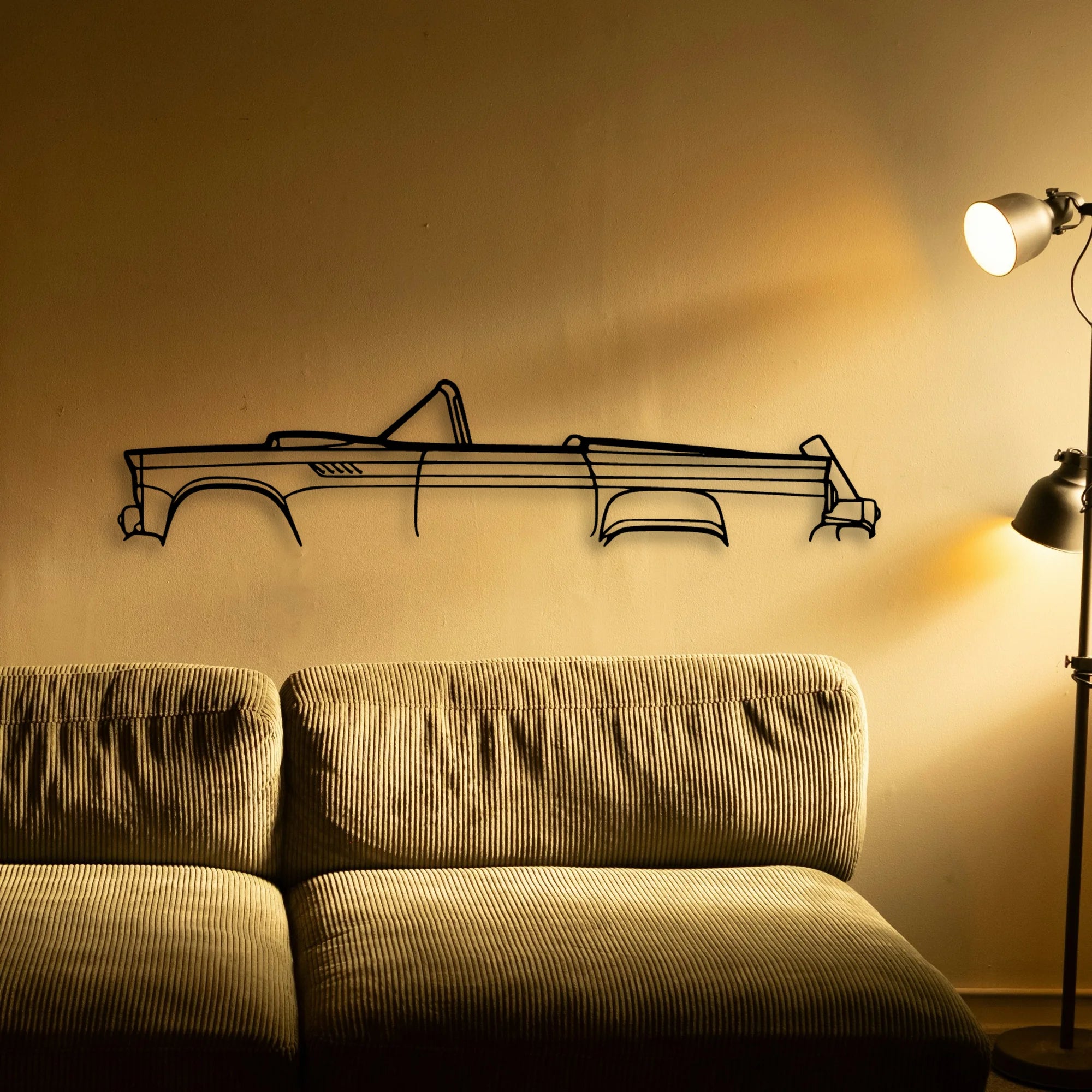 Thunderbird 1955 Classic Silhouette Metal Wall Art - Automotive Garage Decor