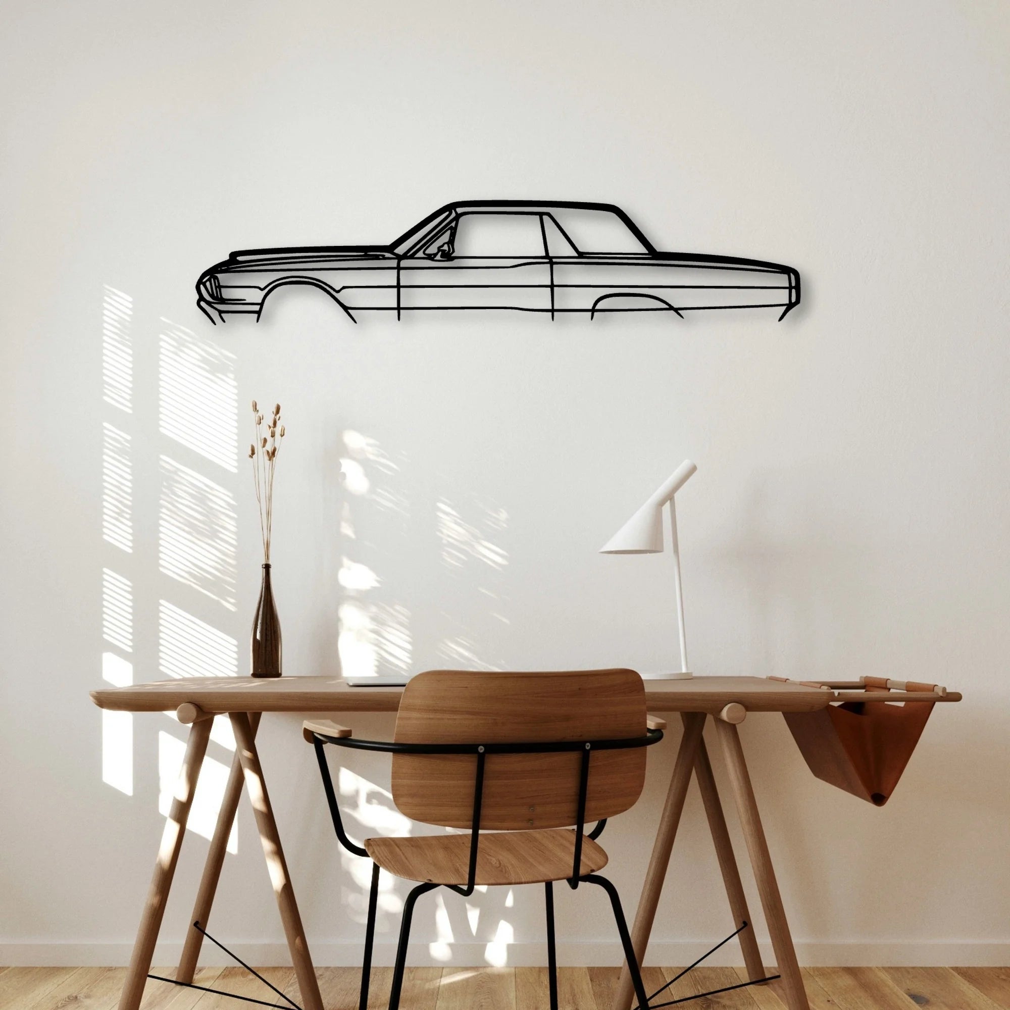 Thunderbird 1966 Classic Silhouette Metal Wall Art - Automotive Garage Decor