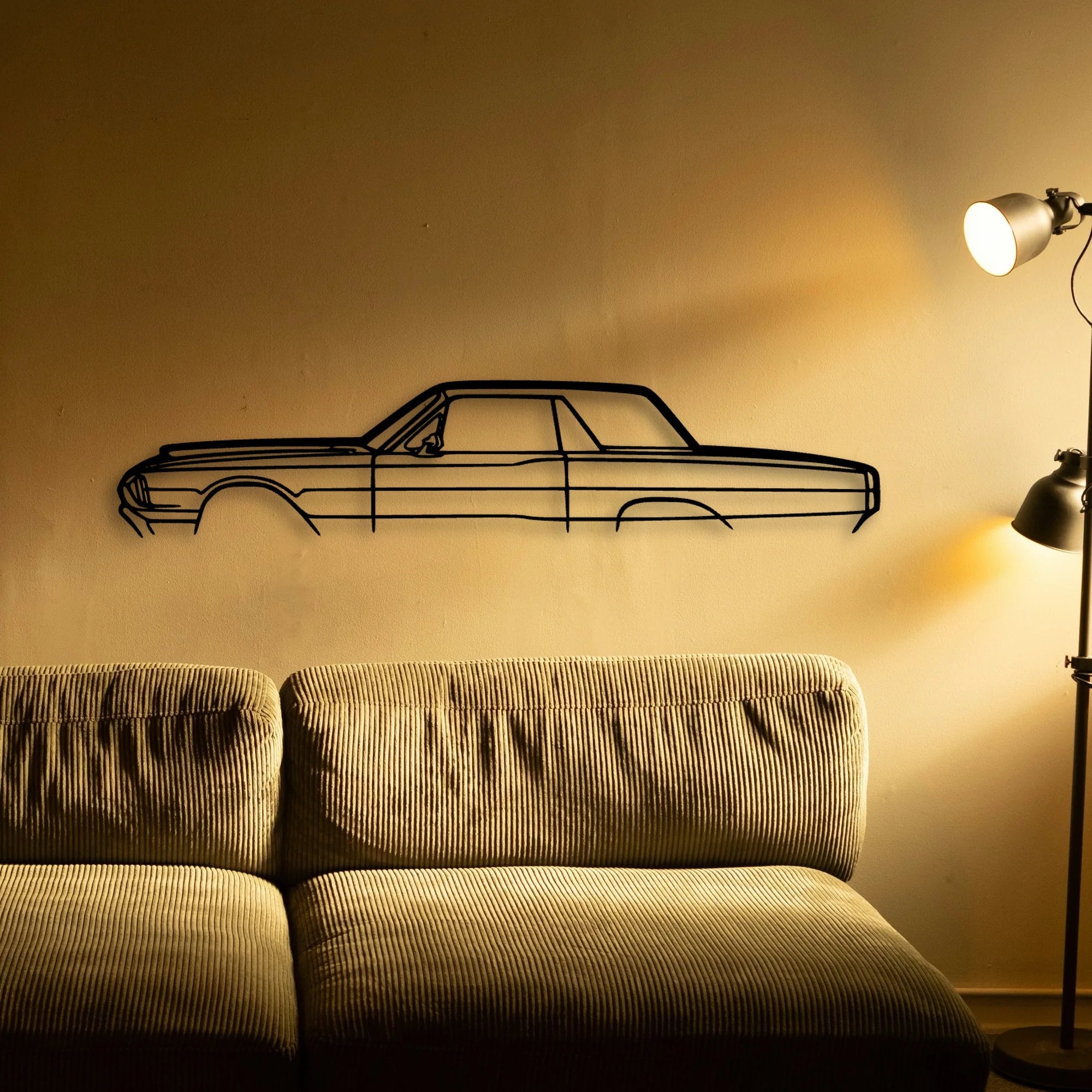 Thunderbird 1966 Classic Silhouette Metal Wall Art - Automotive Garage Decor