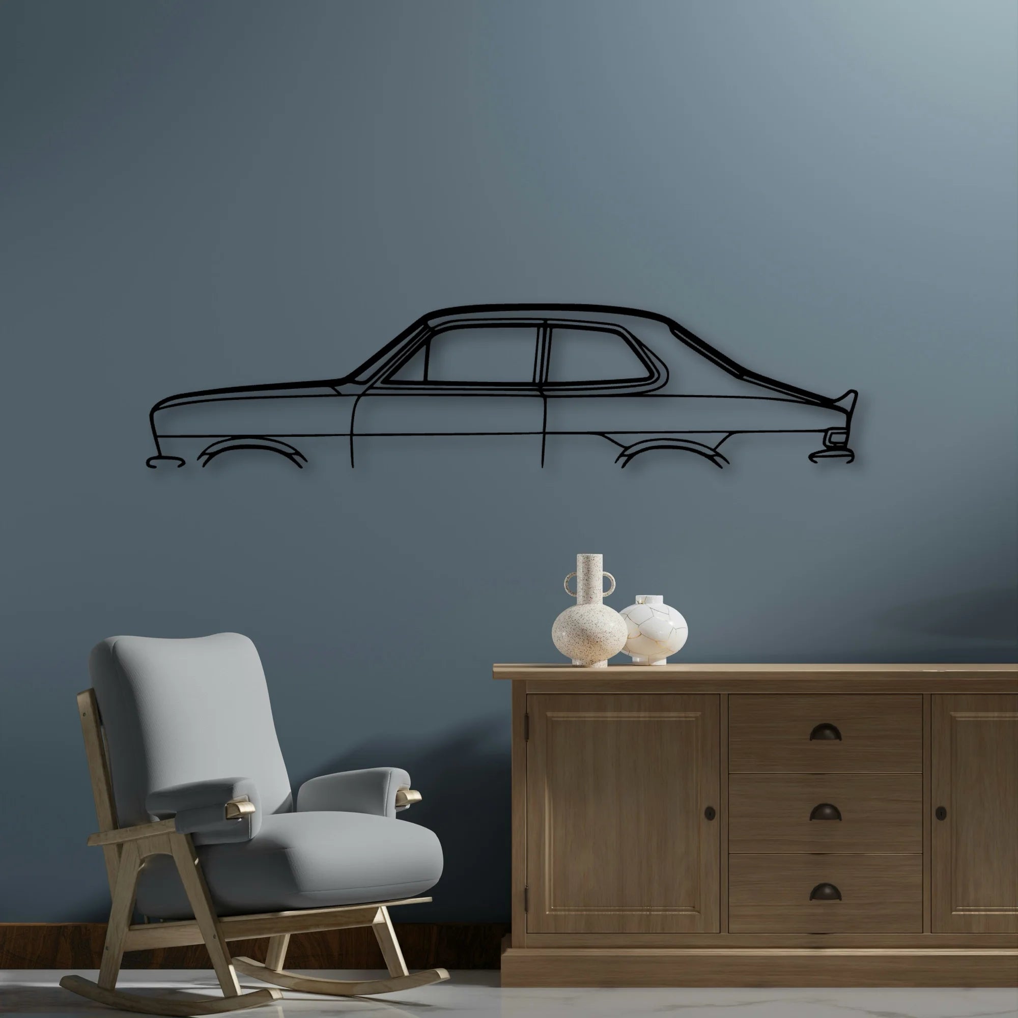 Torana 1974 Race Classic Silhouette Metal Wall Art - Automotive Garage Decor