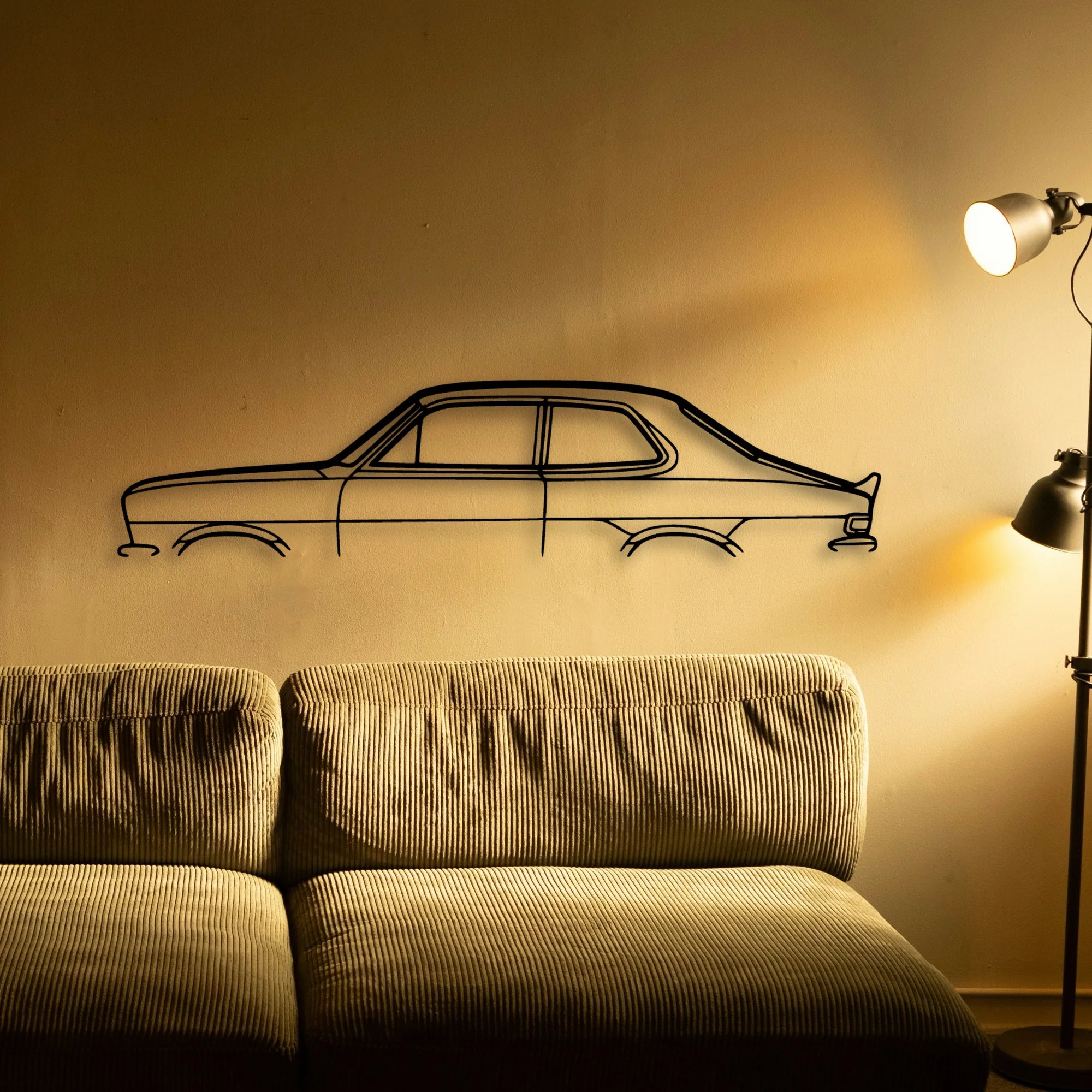 Torana 1974 Race Classic Silhouette Metal Wall Art - Automotive Garage Decor