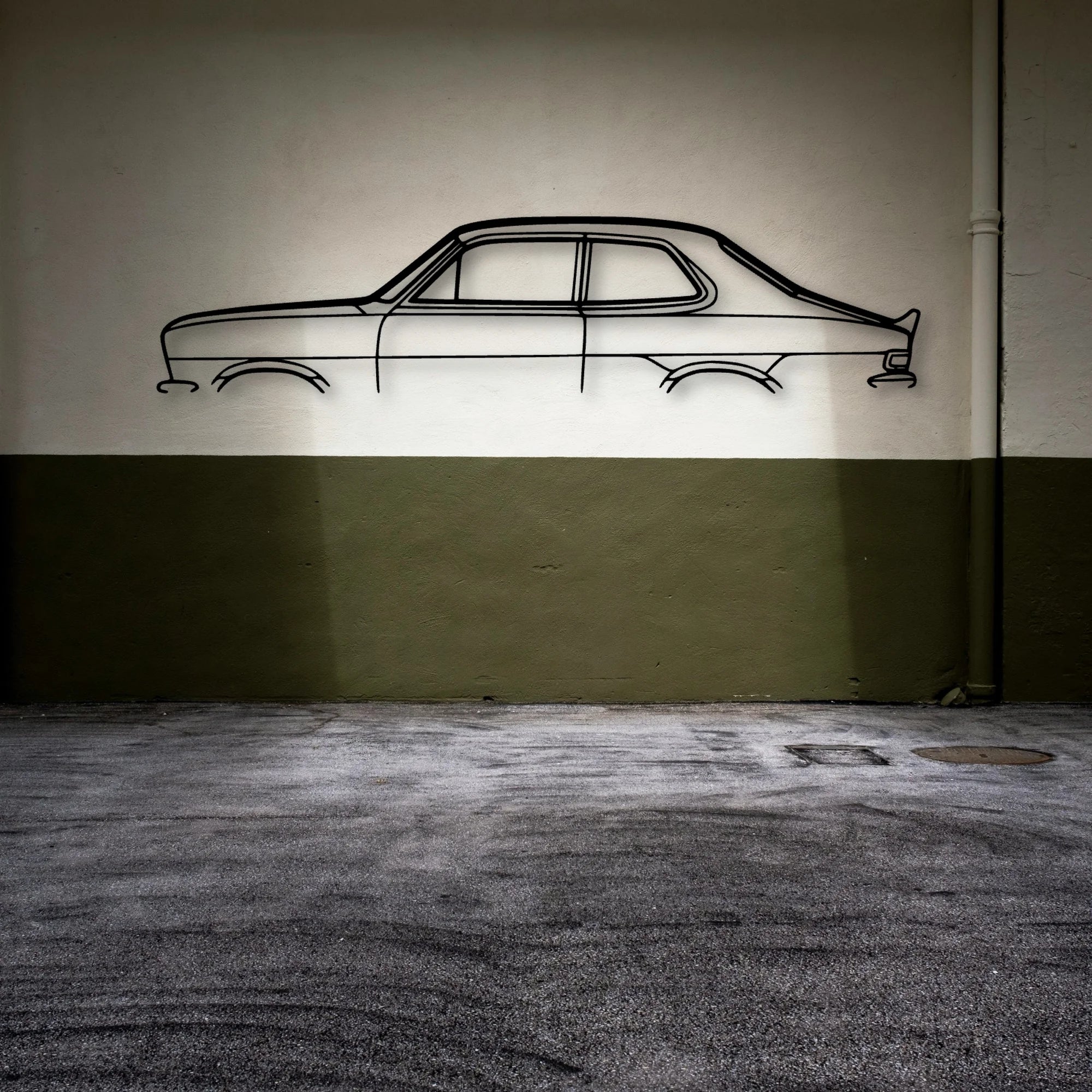 Torana 1974 Race Classic Silhouette Metal Wall Art - Automotive Garage Decor