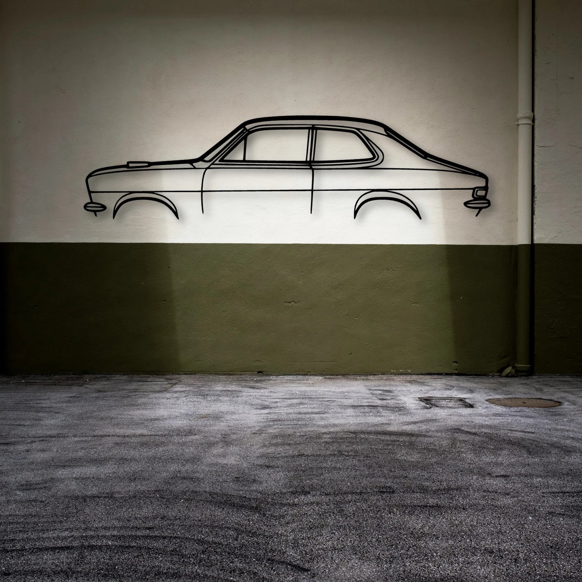 Torana Coupe 1973 Classic Silhouette Metal Wall Art - Automotive Garage Decor