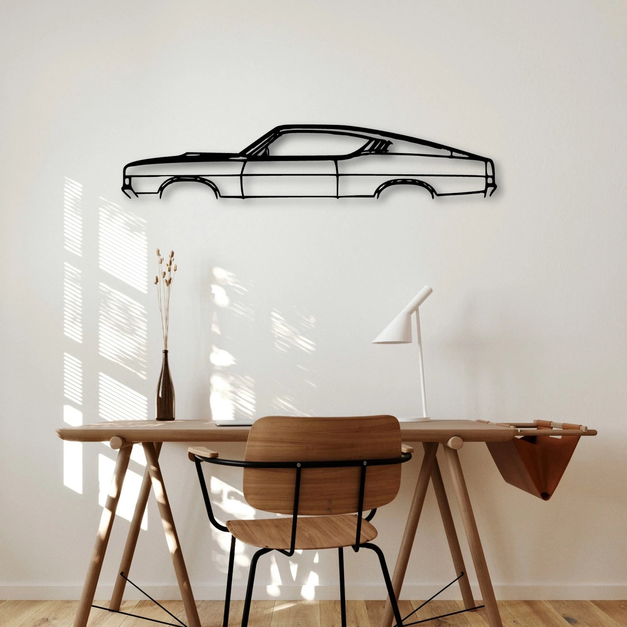 Torino Cobra 1969 Classic Silhouette Metal Wall Art - Automotive Garage Decor