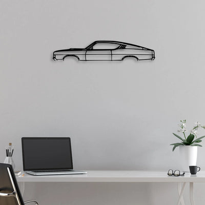 Torino Cobra 1969 Classic Silhouette Metal Wall Art - Automotive Garage Decor