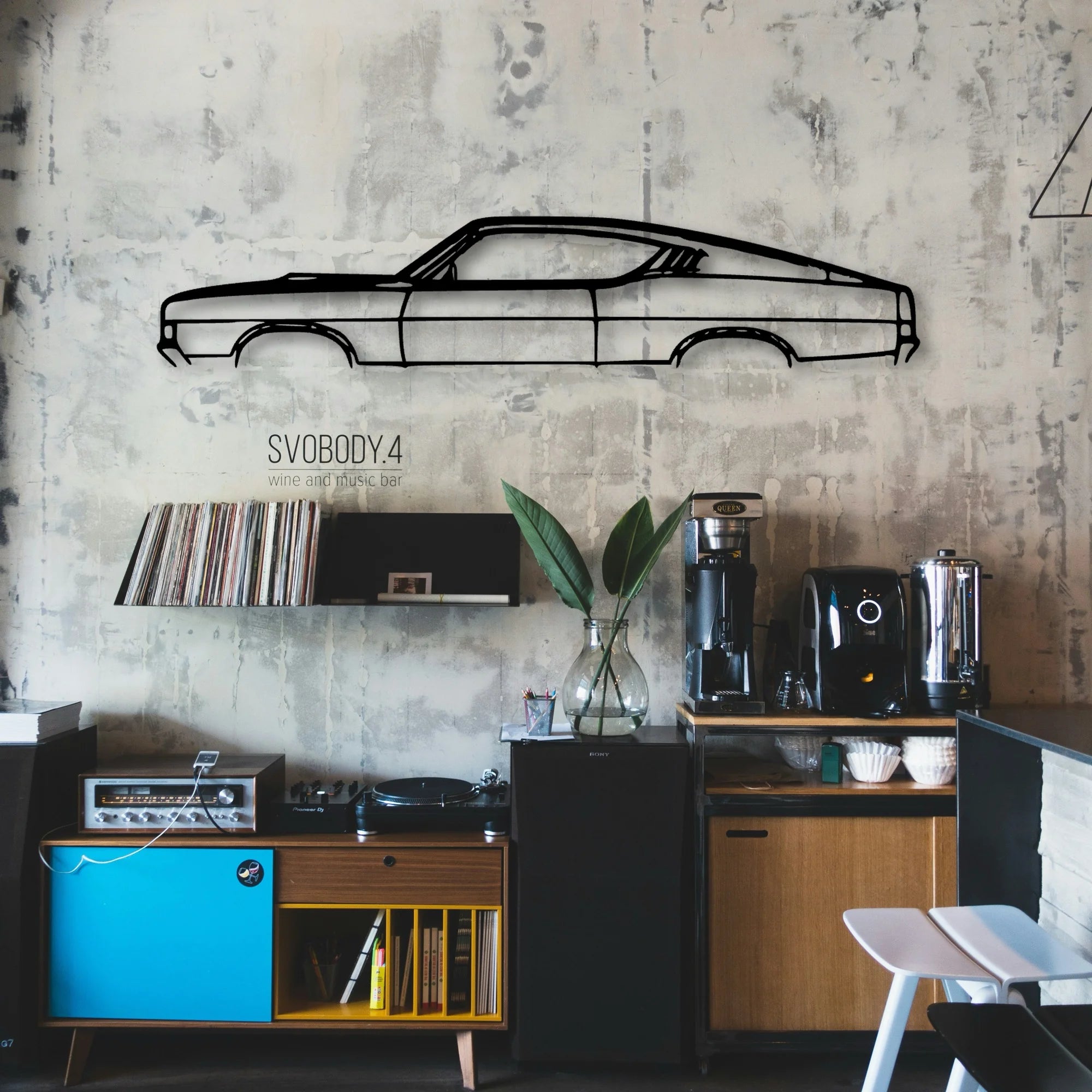 Torino Cobra 1969 Classic Silhouette Metal Wall Art - Automotive Garage Decor