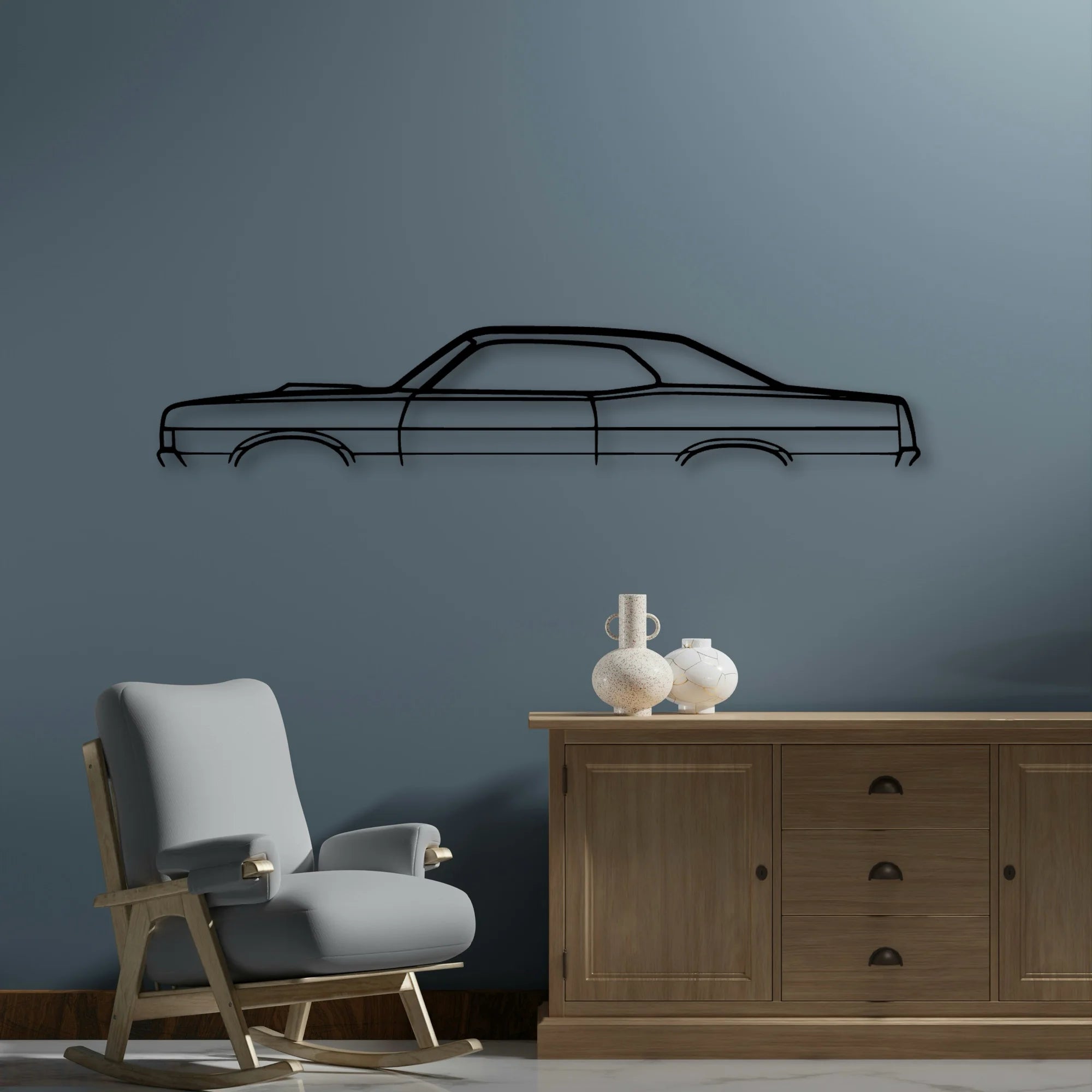 Torino GT 1969 Classic Silhouette Metal Wall Art - Automotive Garage Decor