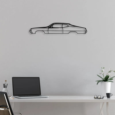 Torino GT 1971 Classic Silhouette Metal Wall Art - Automotive Garage Decor