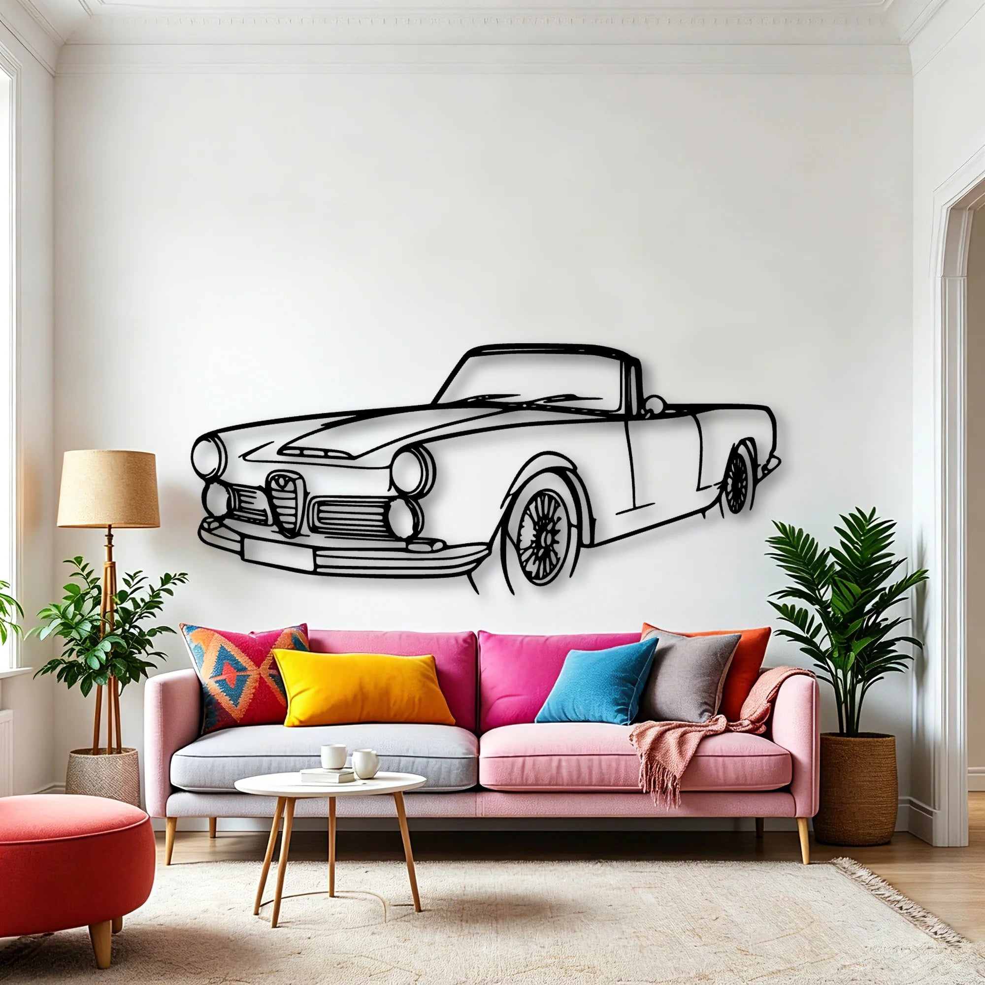 Touring Spider 1960 Angle Classic Silhouette Metal Wall Art - Automotive Garage Decor