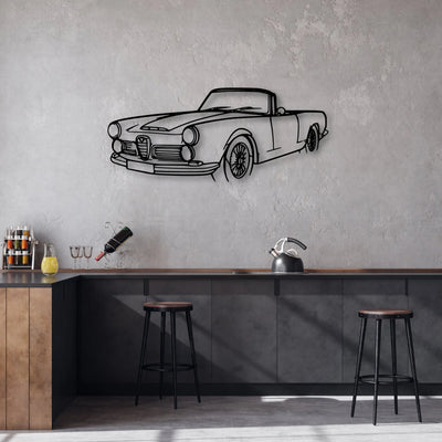 Touring Spider 1960 Angle Classic Silhouette Metal Wall Art - Automotive Garage Decor