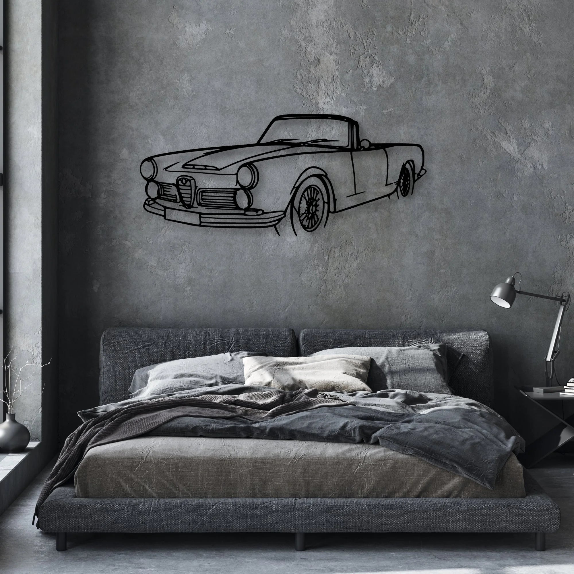 Touring Spider 1960 Angle Classic Silhouette Metal Wall Art - Automotive Garage Decor