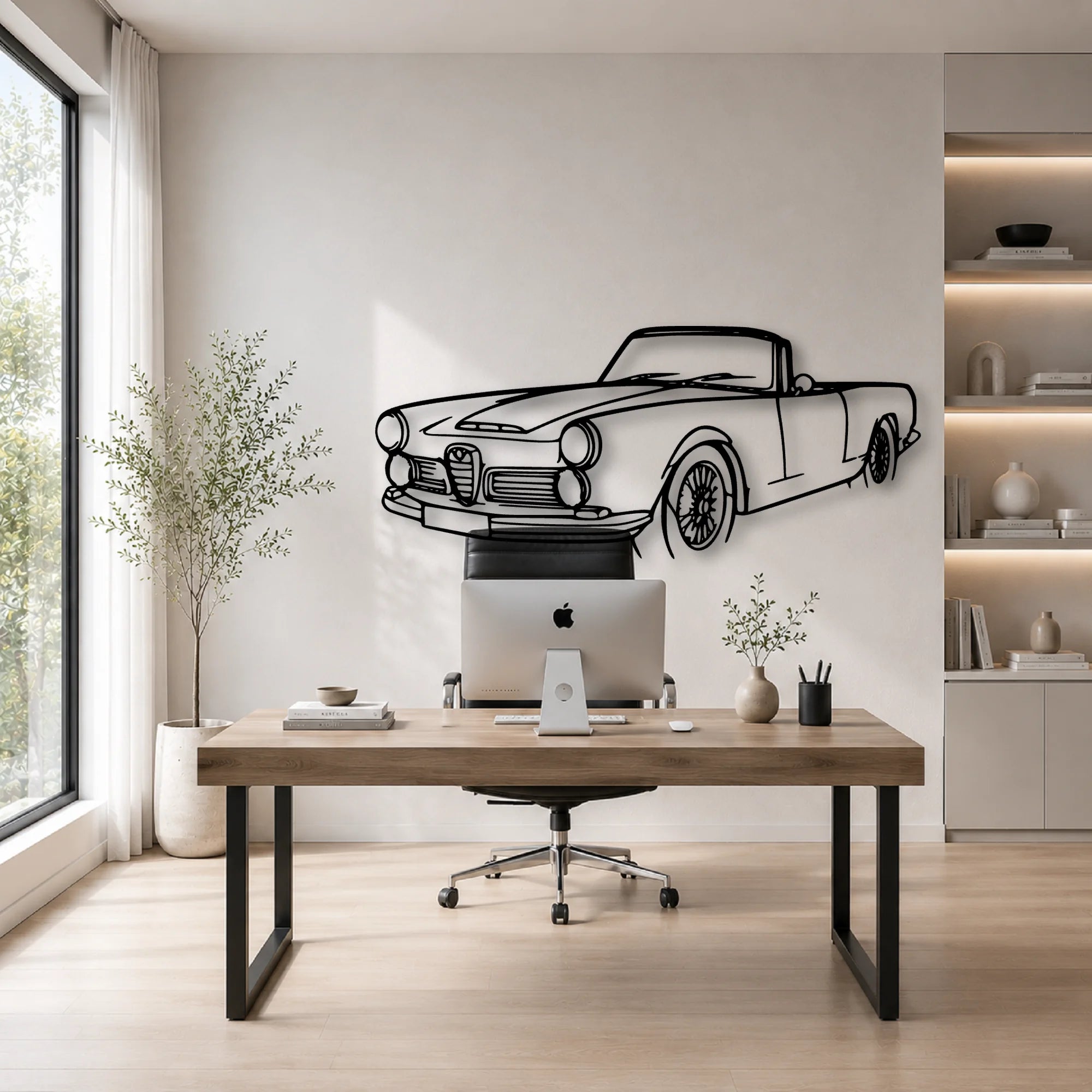 Touring Spider 1960 Angle Classic Silhouette Metal Wall Art - Automotive Garage Decor
