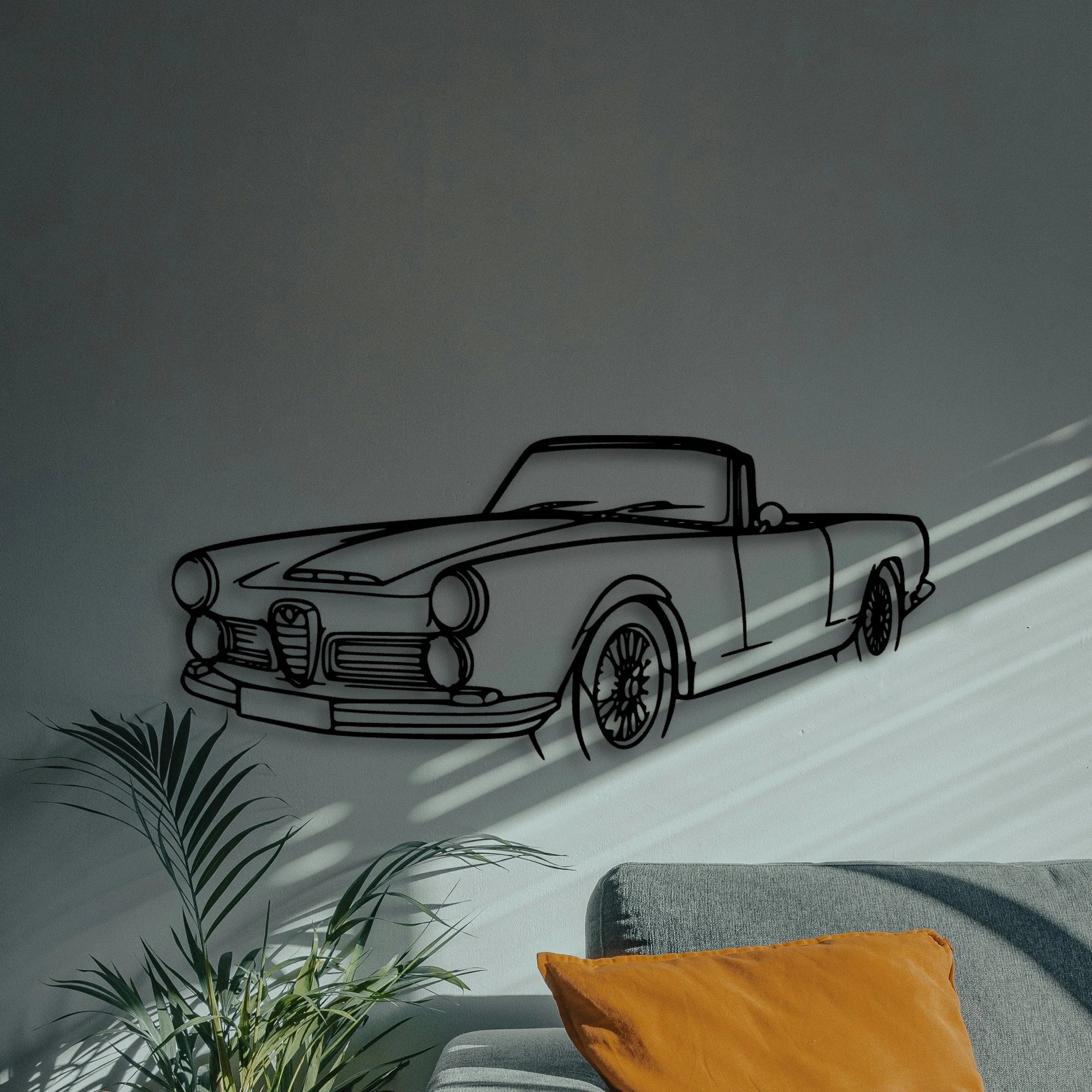 Touring Spider 1960 Angle Classic Silhouette Metal Wall Art - Automotive Garage Decor
