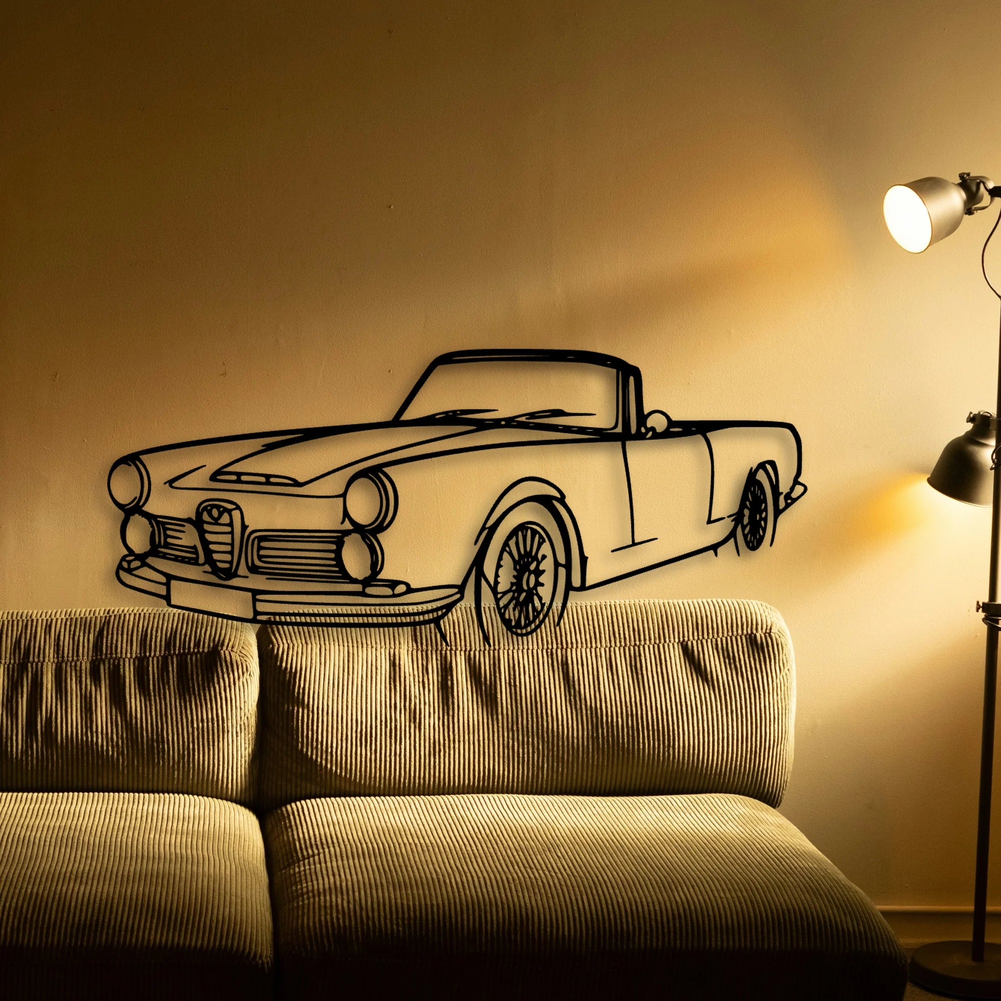 Touring Spider 1960 Angle Classic Silhouette Metal Wall Art - Automotive Garage Decor