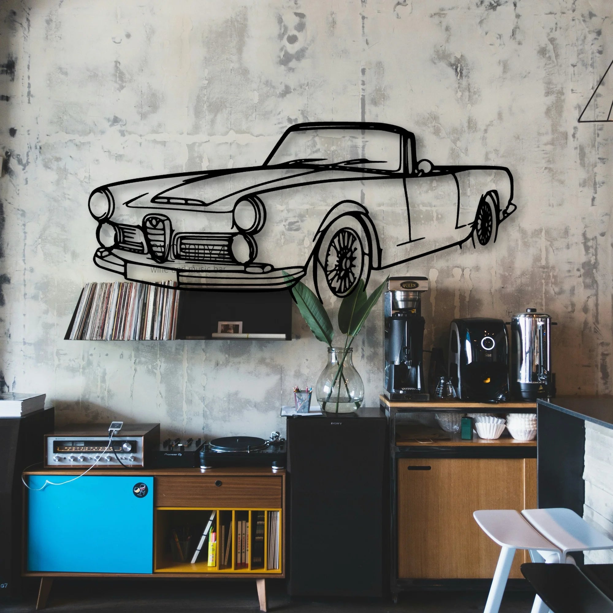 Touring Spider 1960 Angle Classic Silhouette Metal Wall Art - Automotive Garage Decor