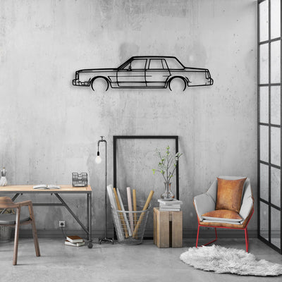 Town Car 1988 Classic Silhouette Metal Wall Art - Automotive Garage Decor