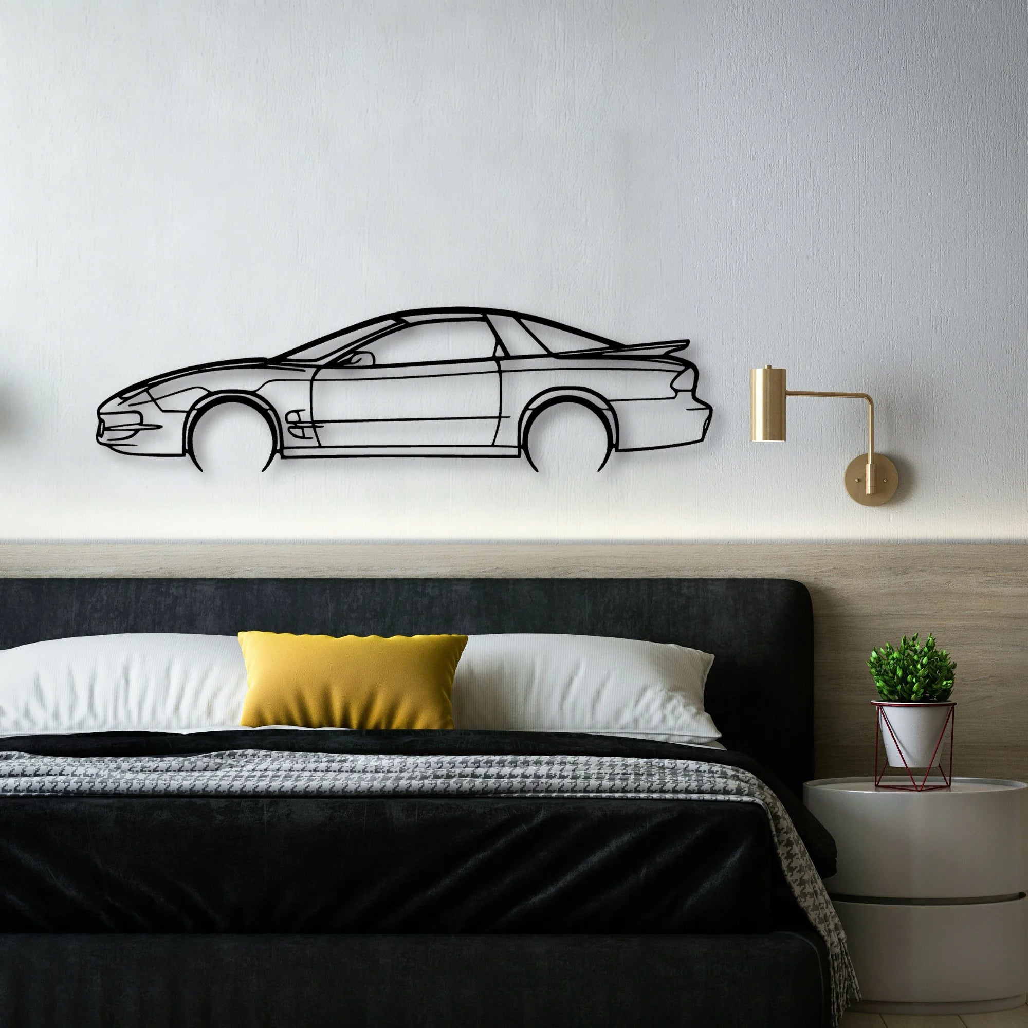 Trans AM 1998 Classic Silhouette Metal Wall Art - Automotive Garage Decor