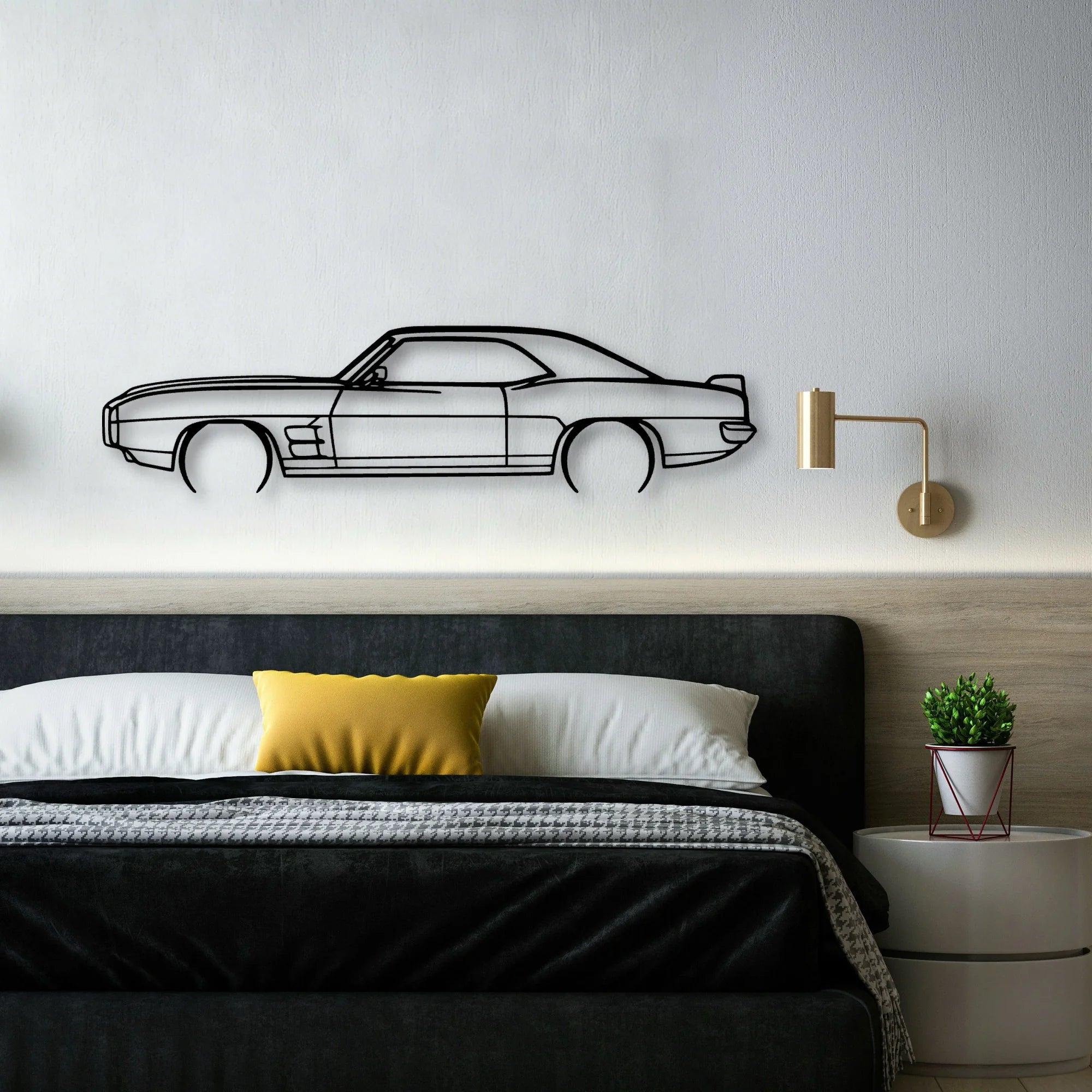 Trans Am 1969 Classic Silhouette Metal Wall Art - Automotive Garage Decor