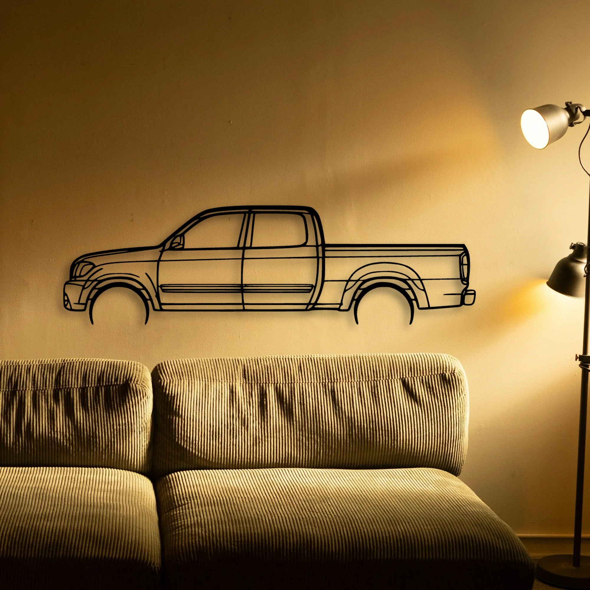 Tundra Double 2006 Classic Silhouette Metal Wall Art - Automotive Garage Decor