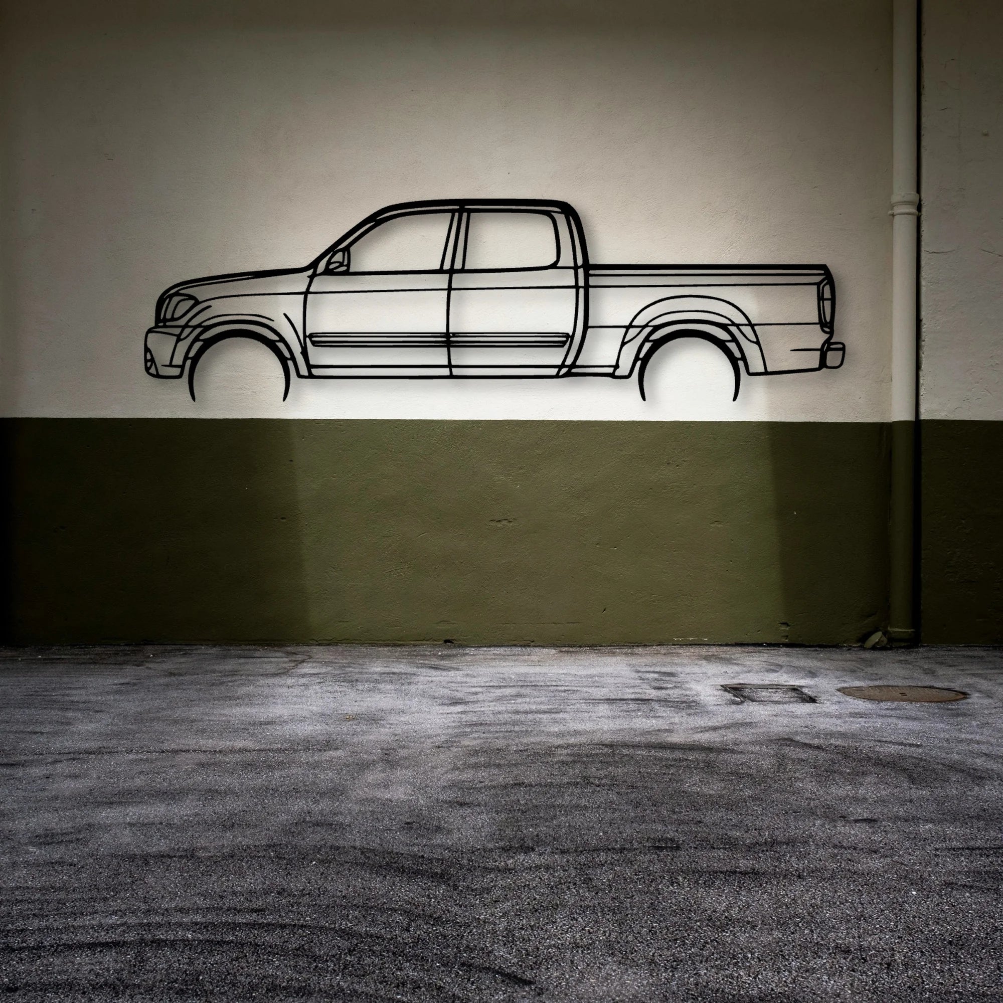 Tundra Double 2006 Classic Silhouette Metal Wall Art - Automotive Garage Decor