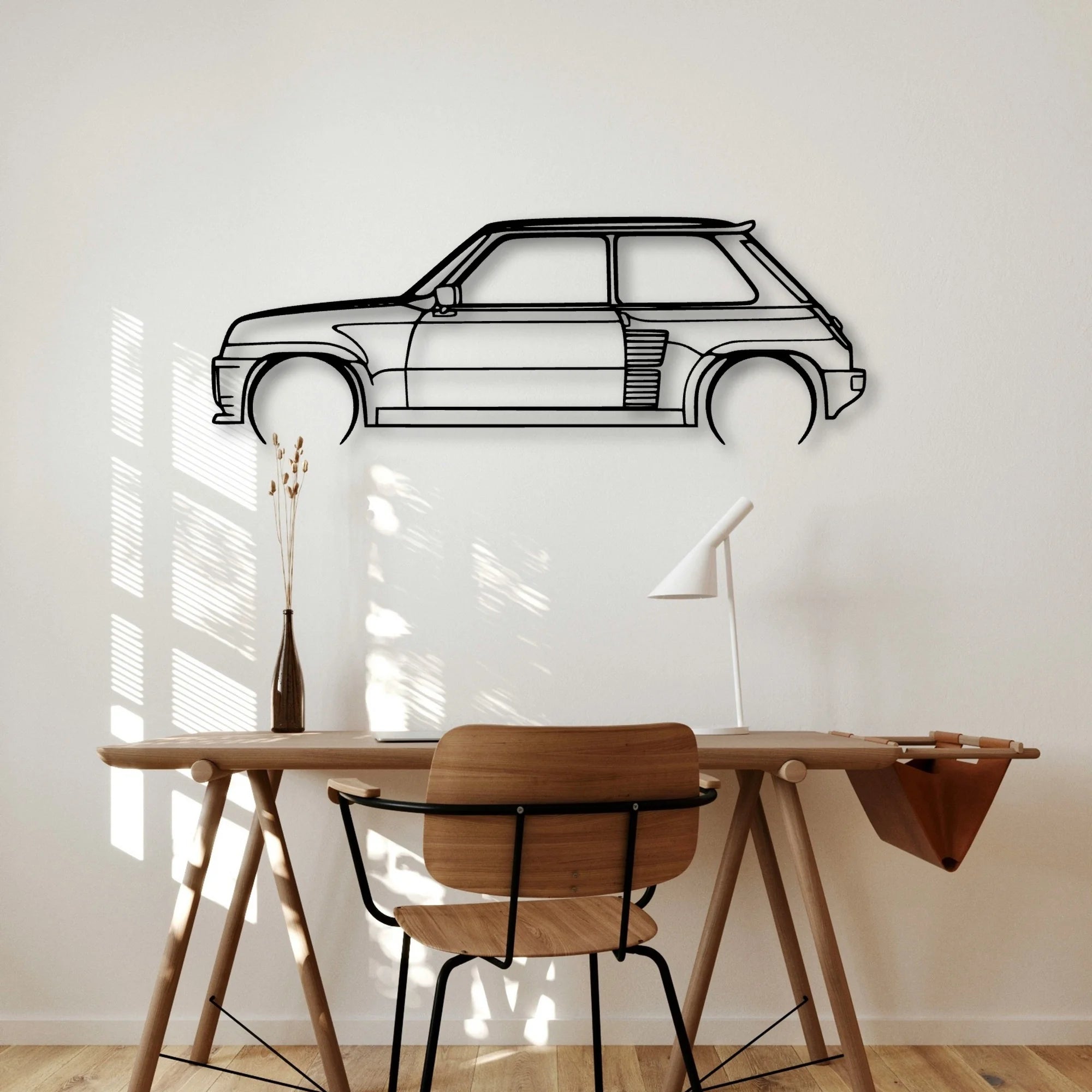 Turbo 2 1983 Classic Silhouette Metal Wall Art - Automotive Garage Decor