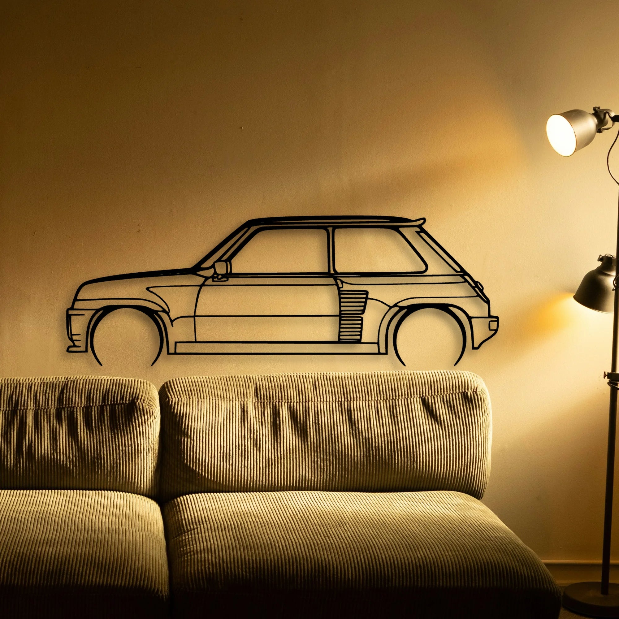 Turbo 2 1983 Classic Silhouette Metal Wall Art - Automotive Garage Decor