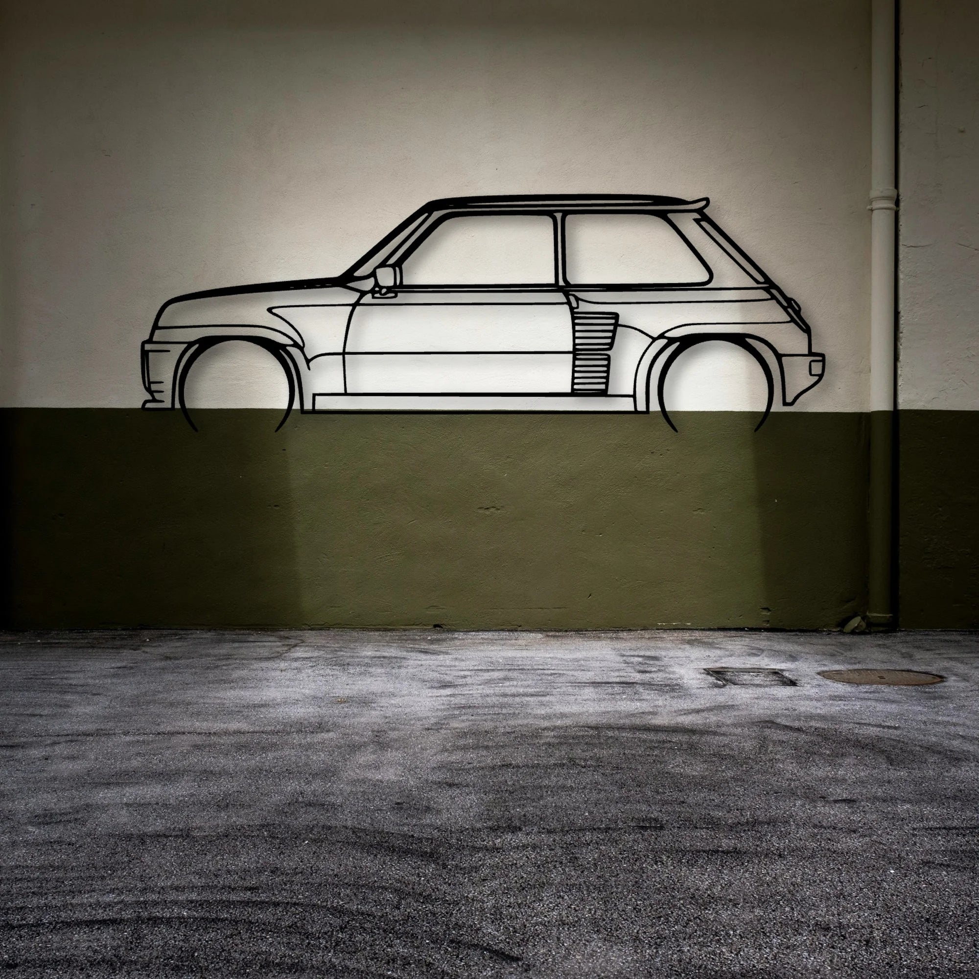 Turbo 2 1983 Classic Silhouette Metal Wall Art - Automotive Garage Decor