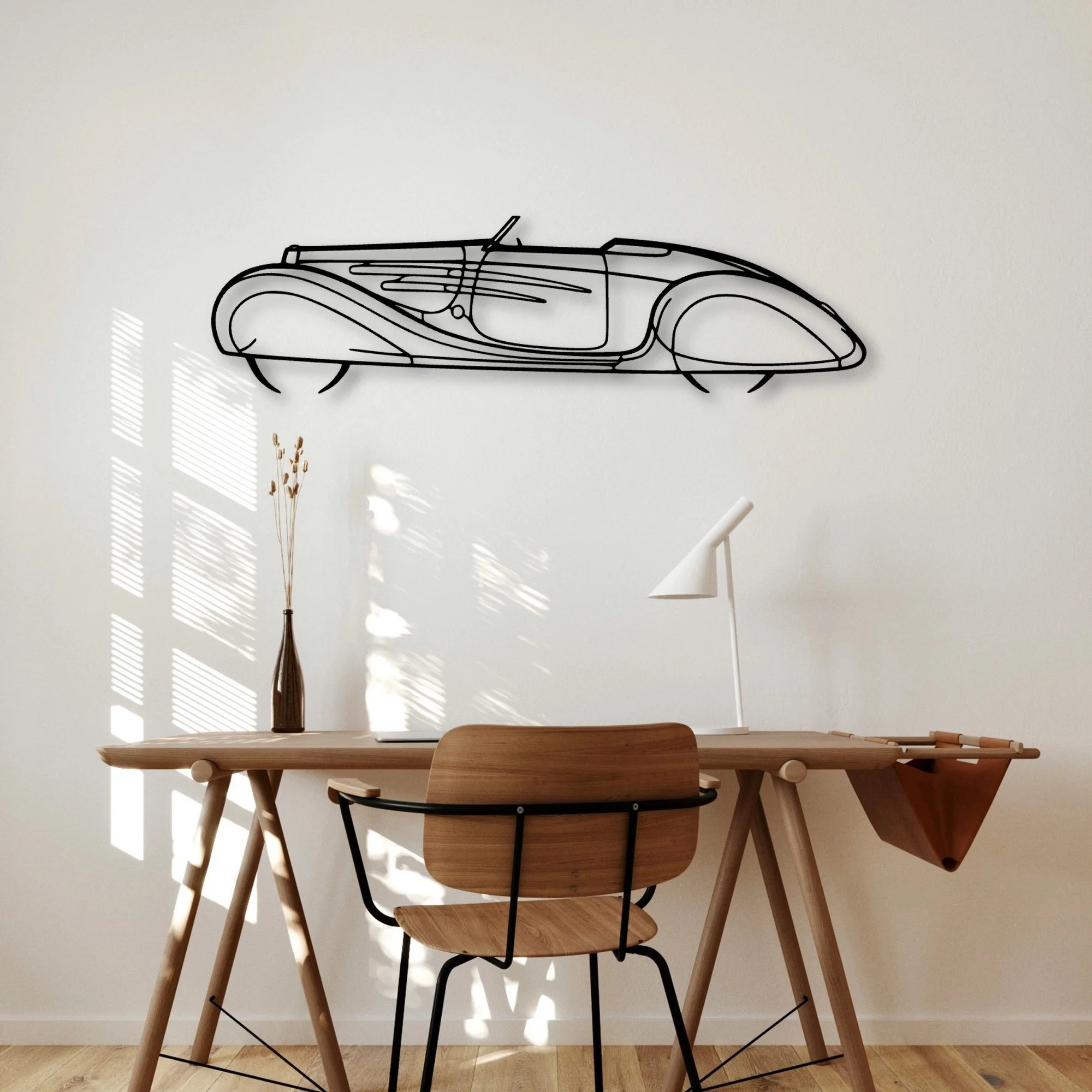 Type 57C 1939 Classic Silhouette Metal Wall Art - Automotive Garage Decor