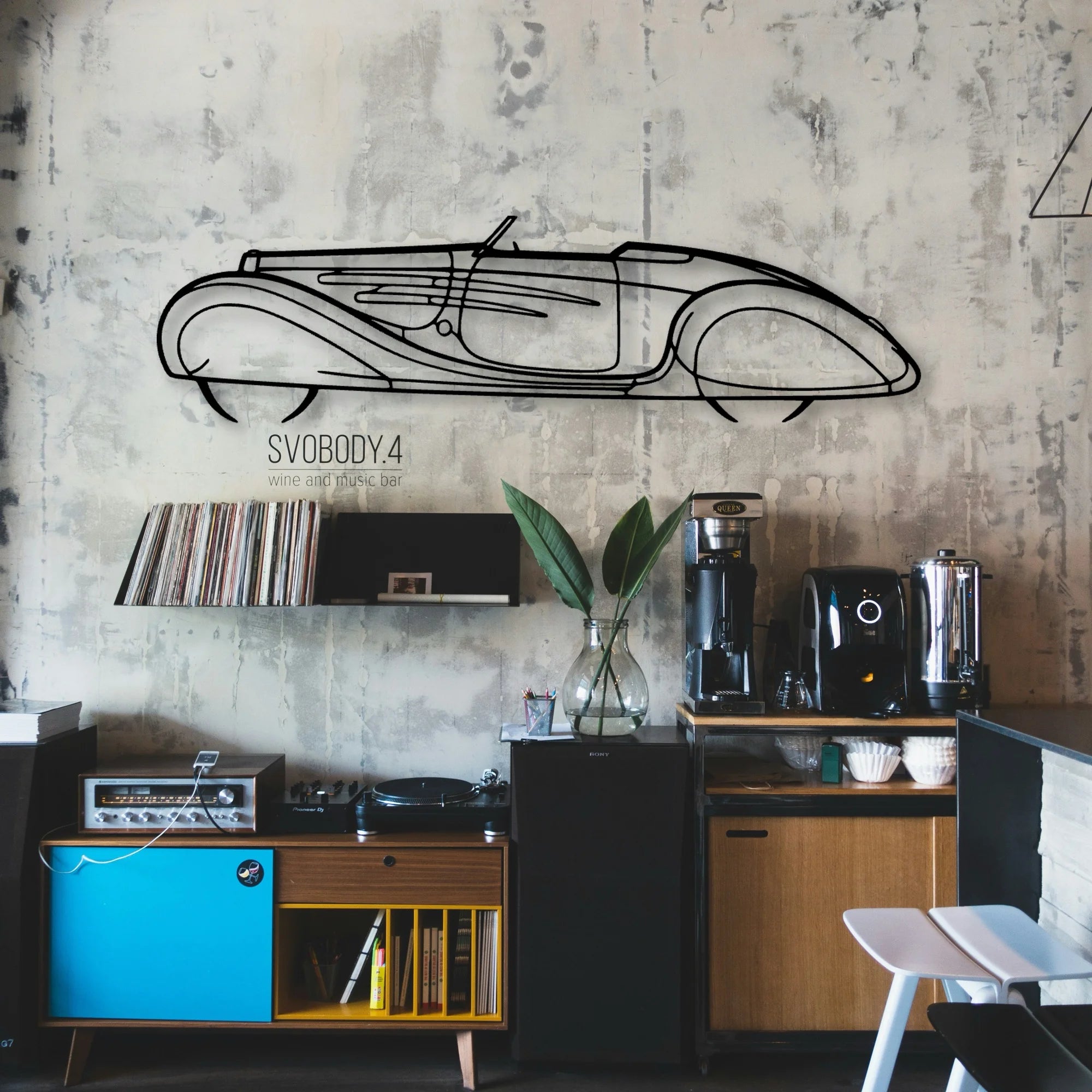 Type 57C 1939 Classic Silhouette Metal Wall Art - Automotive Garage Decor