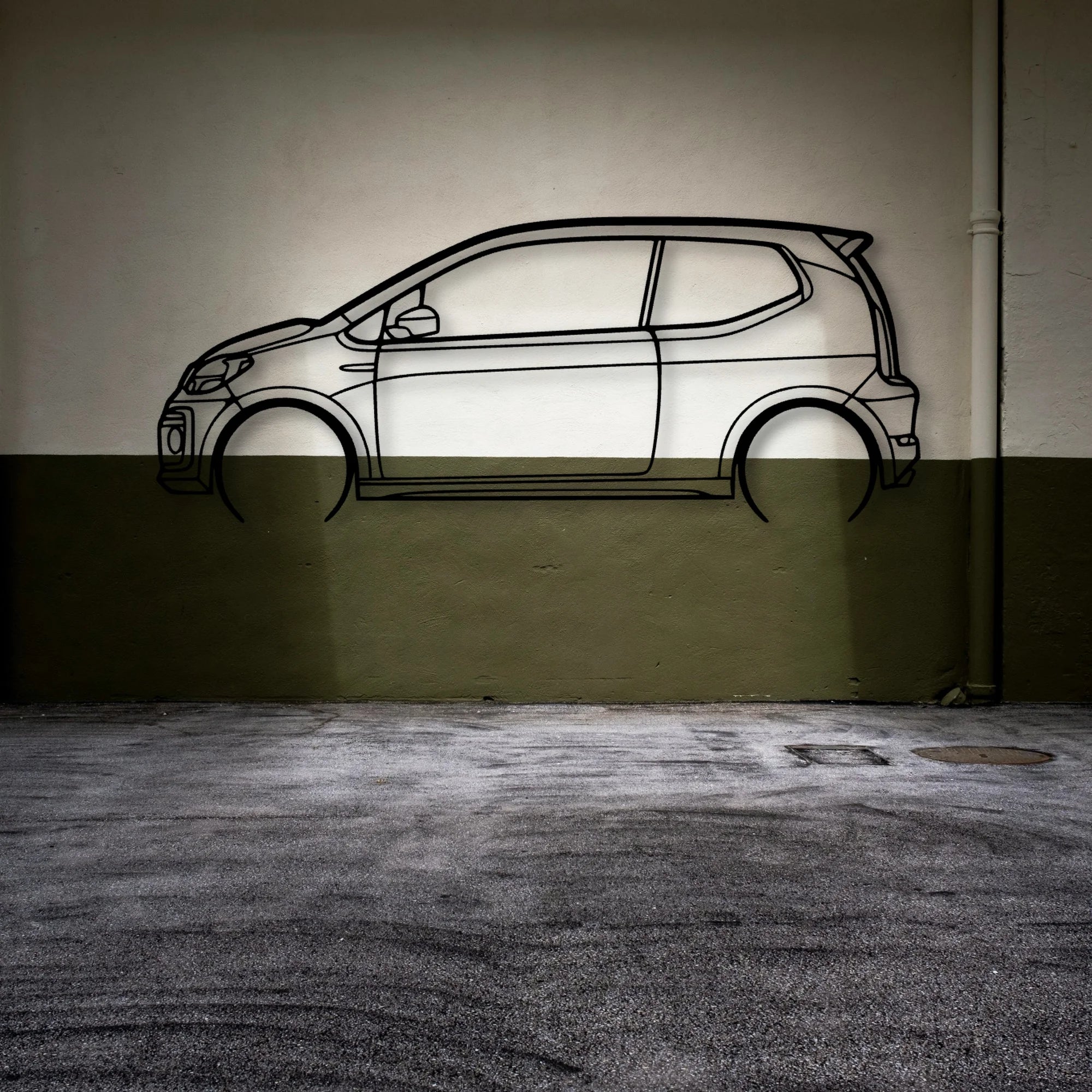 Up GTI 2019 Classic Silhouette Metal Wall Art - Automotive Garage Decor