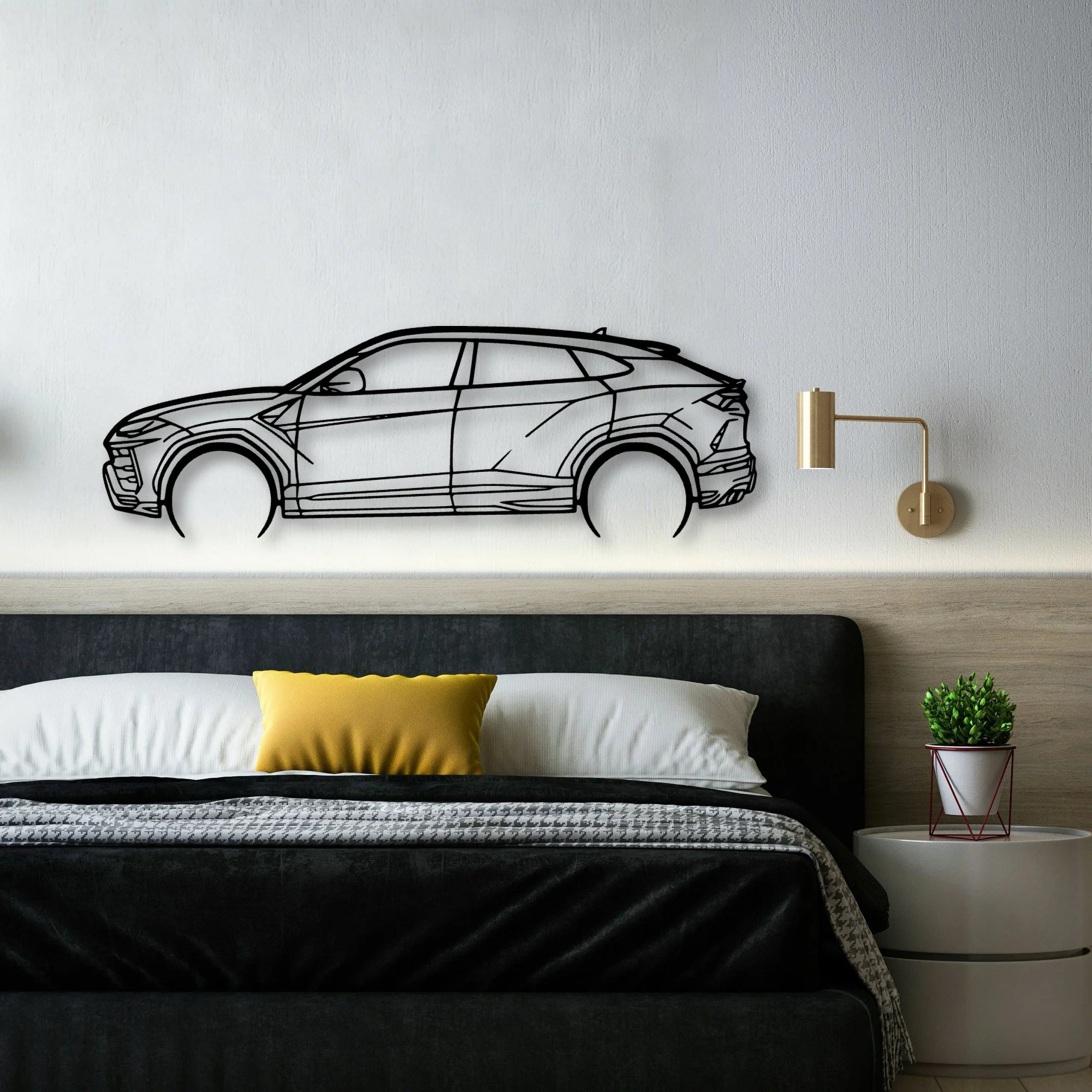 Urus 2 Classic Silhouette Metal Wall Art - Automotive Garage Decor
