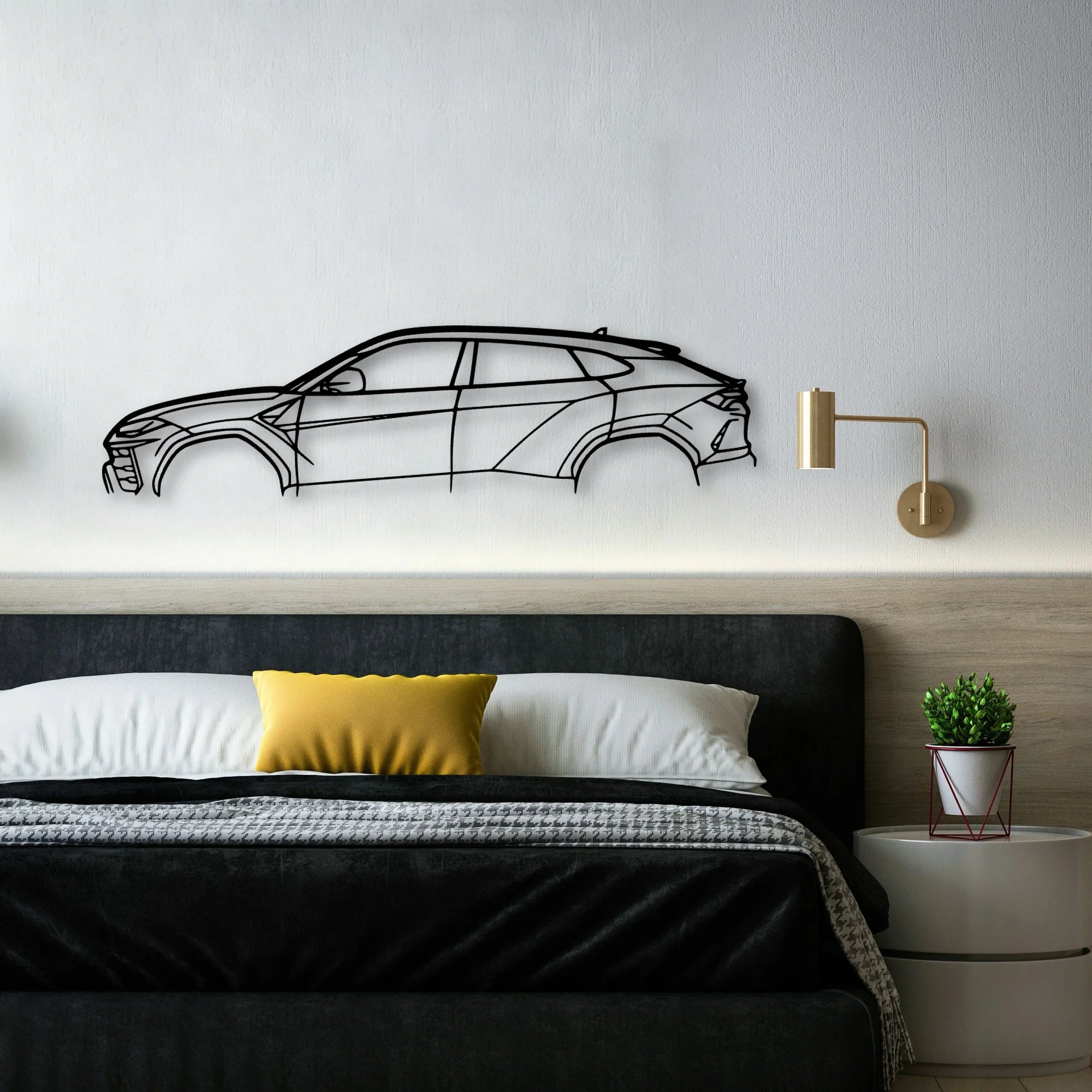 Urus 3 Classic Silhouette Metal Wall Art - Automotive Garage Decor