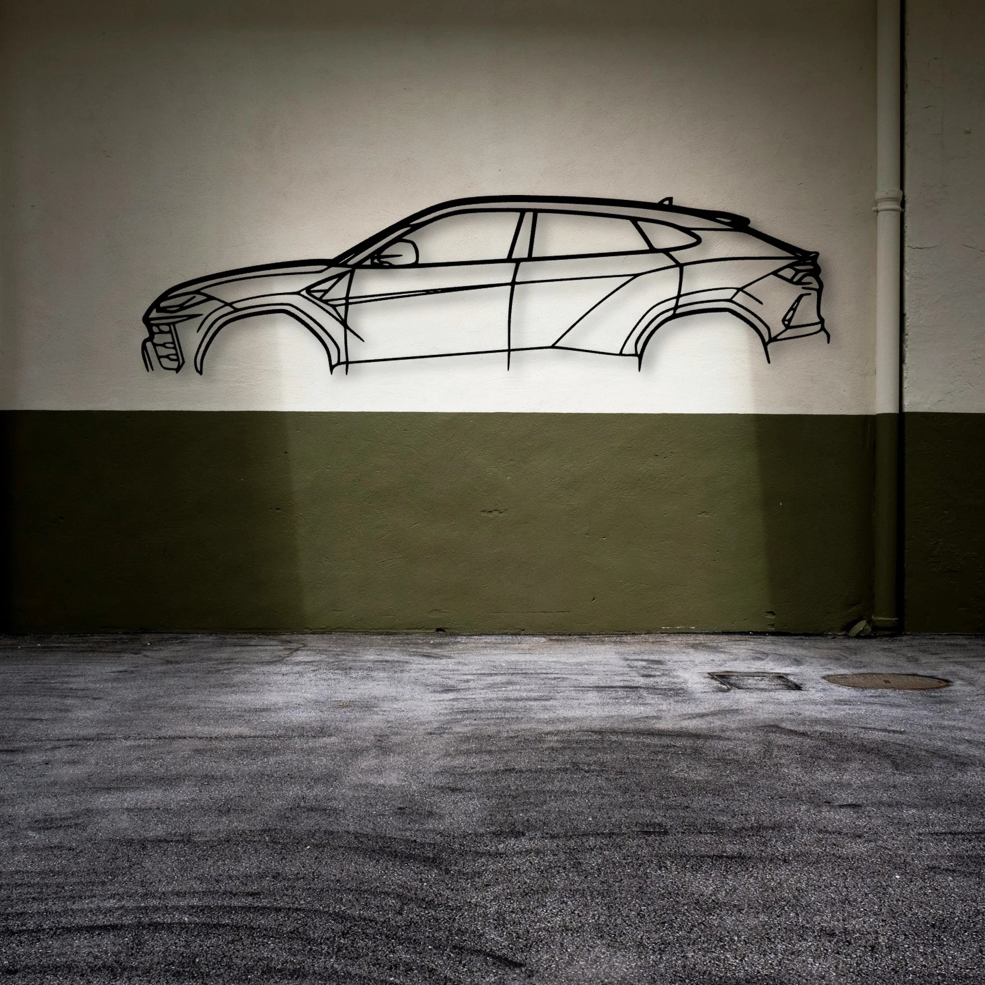 Urus 3 Classic Silhouette Metal Wall Art - Automotive Garage Decor