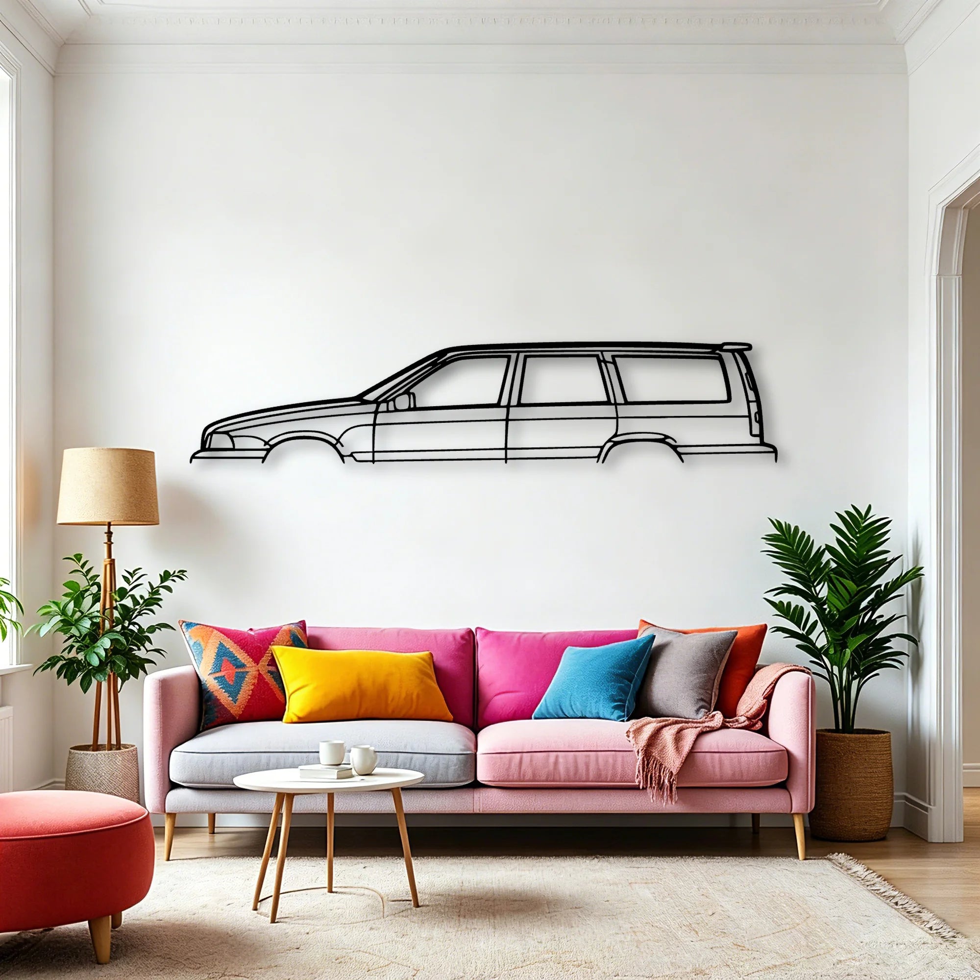 V70 1999 Classic Silhouette Metal Wall Art - Automotive Garage Decor