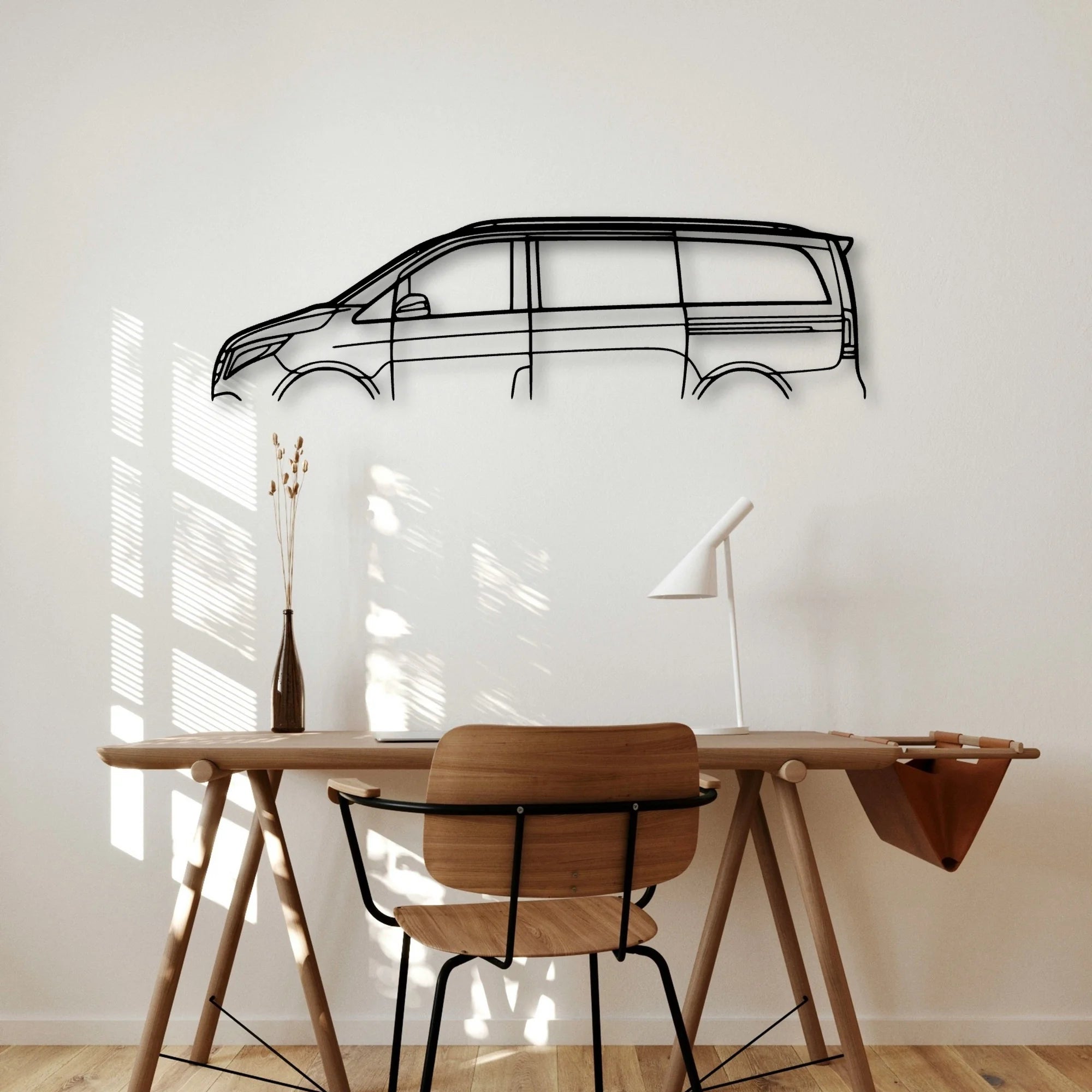 V Class 2017 Classic Silhouette Metal Wall Art - Automotive Garage Decor