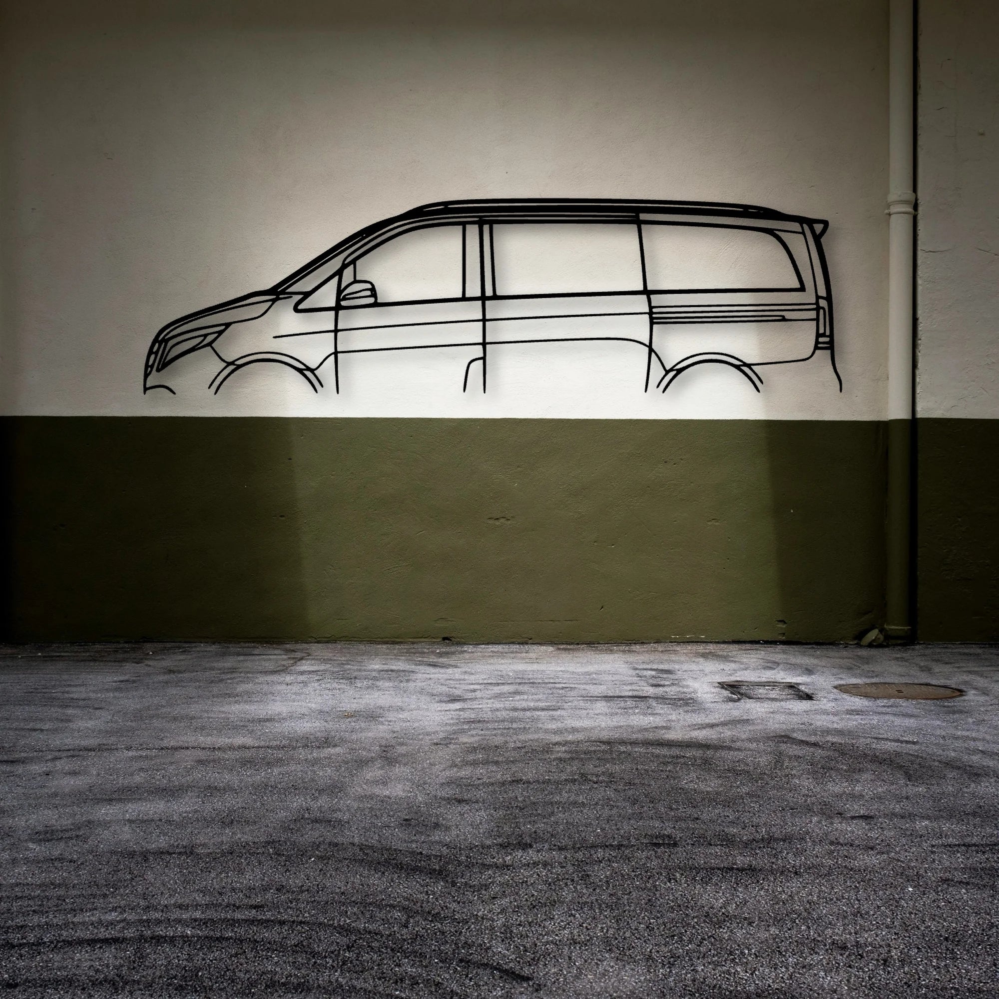 V Class 2017 Classic Silhouette Metal Wall Art - Automotive Garage Decor