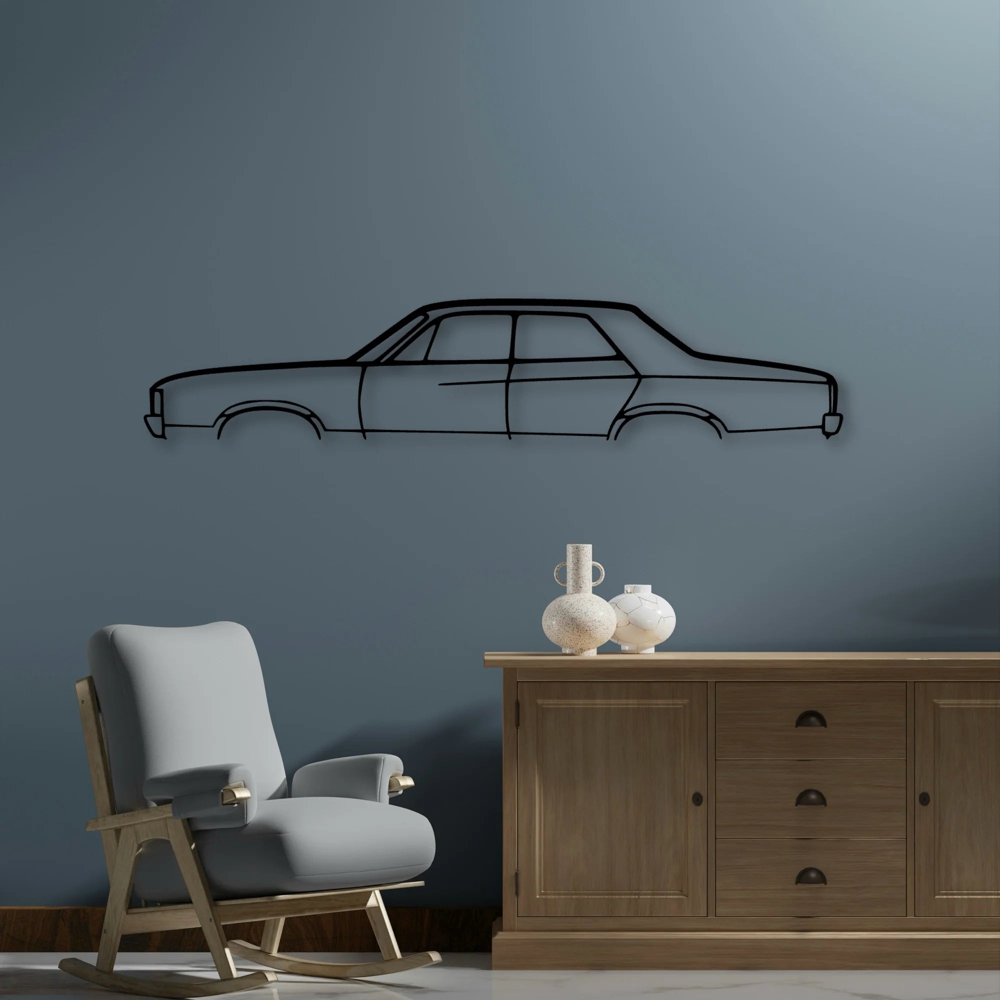 Valiant Pacer 1972 Classic Silhouette Metal Wall Art - Automotive Garage Decor