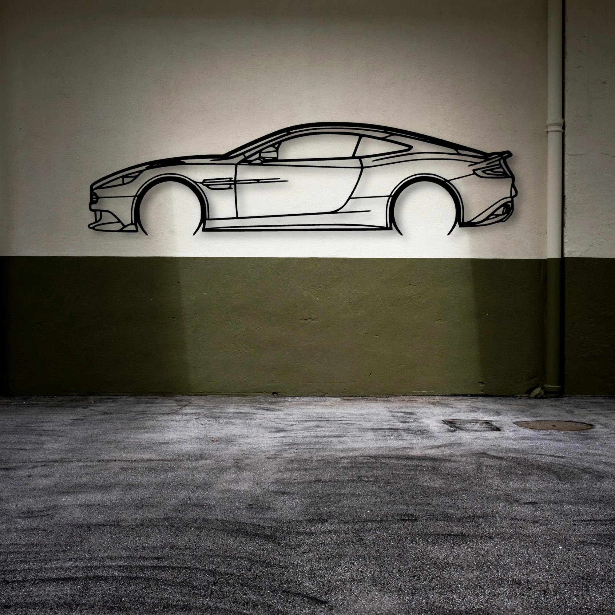 Vanquish S 2017 Classic Silhouette Metal Wall Art - Automotive Garage Decor