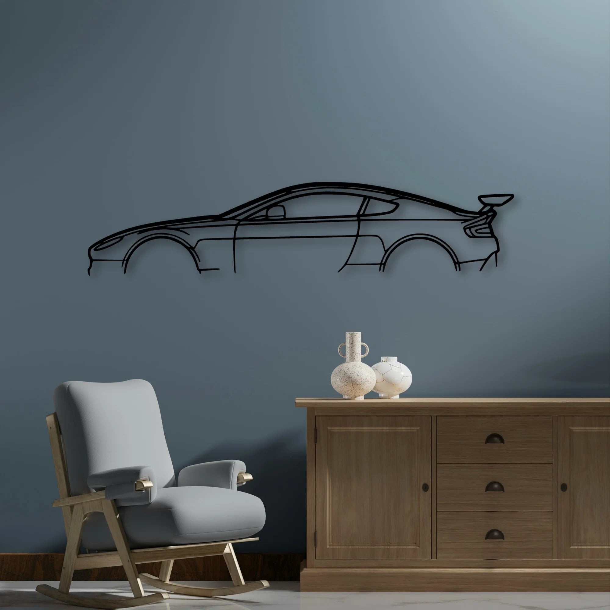 Vantage GT8 Classic Silhouette Metal Wall Art - Automotive Garage Decor