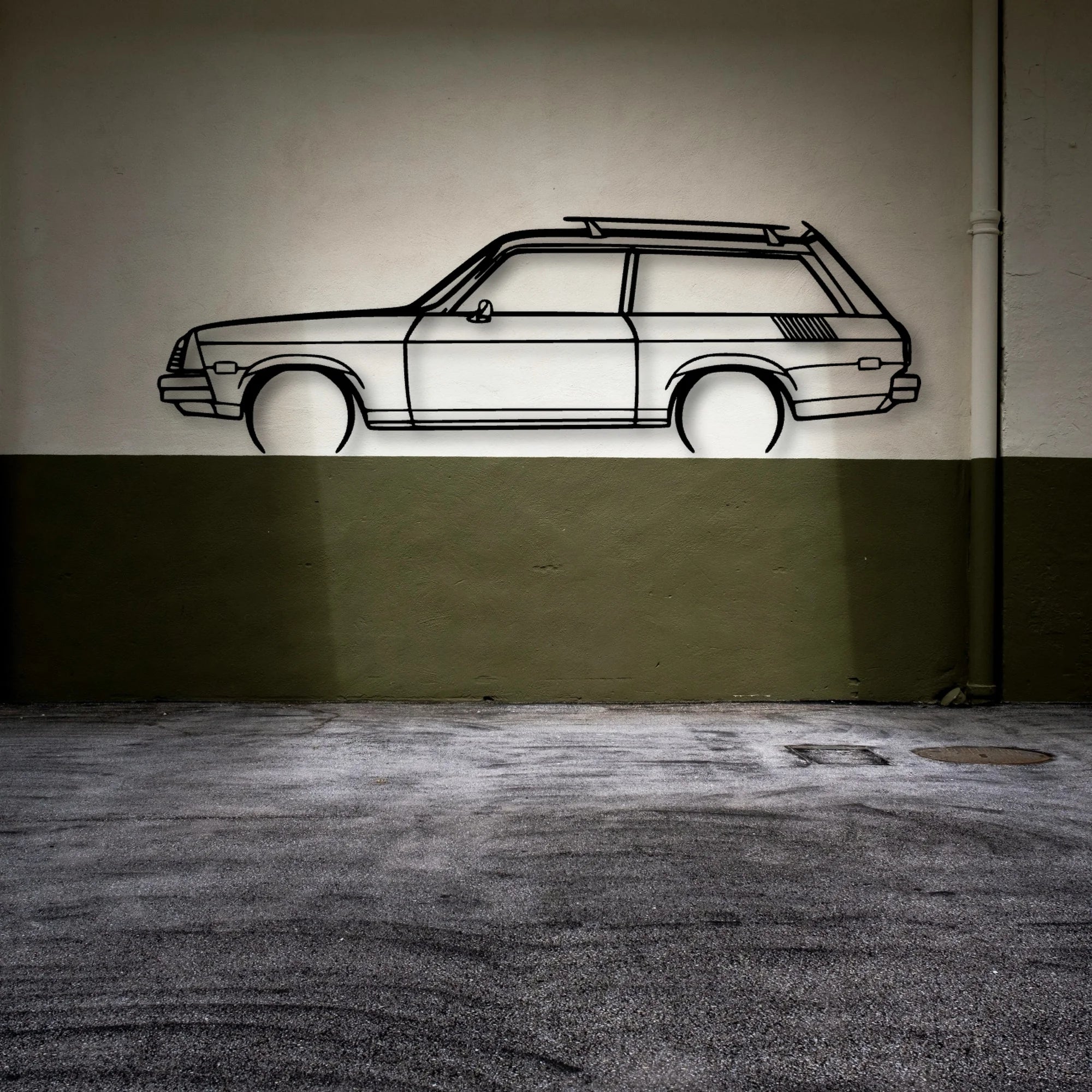 Vega Estate Wagon 1976 Classic Silhouette Metal Wall Art - Automotive Garage Decor
