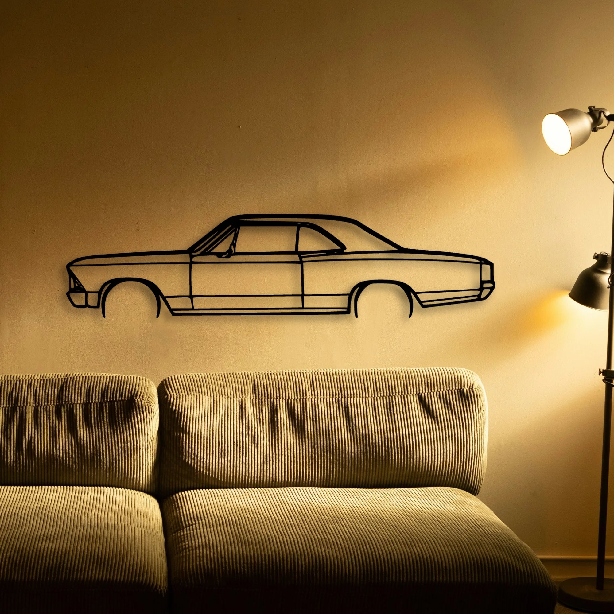 Velle SS 1966 Classic Silhouette Metal Wall Art - Automotive Garage Decor
