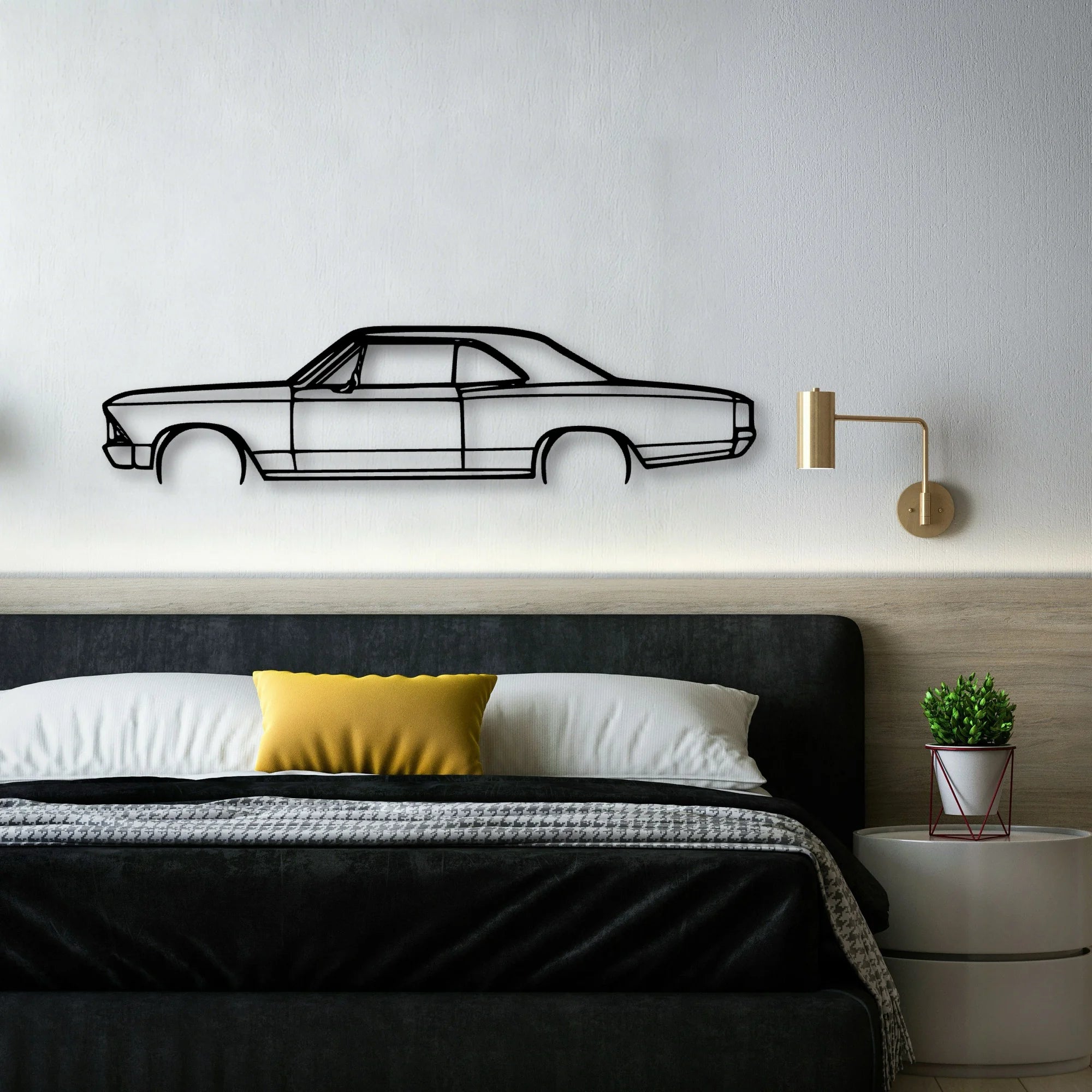 Velle SS 1966 Classic Silhouette Metal Wall Art - Automotive Garage Decor