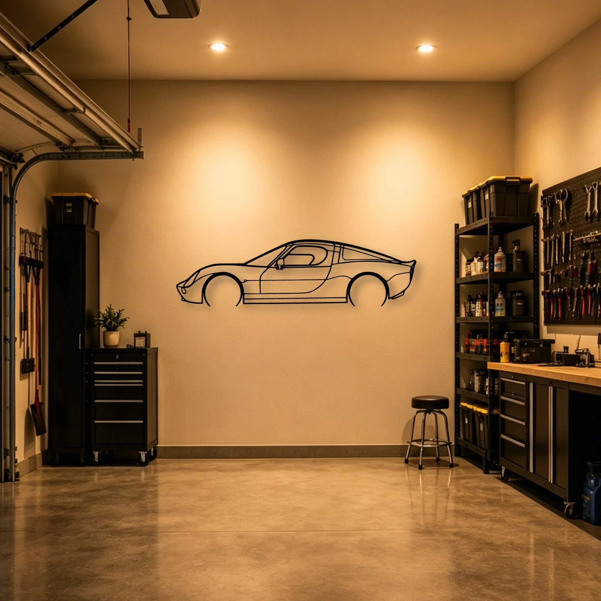 Vertige Classic Silhouette Metal Wall Art - Automotive Garage Decor