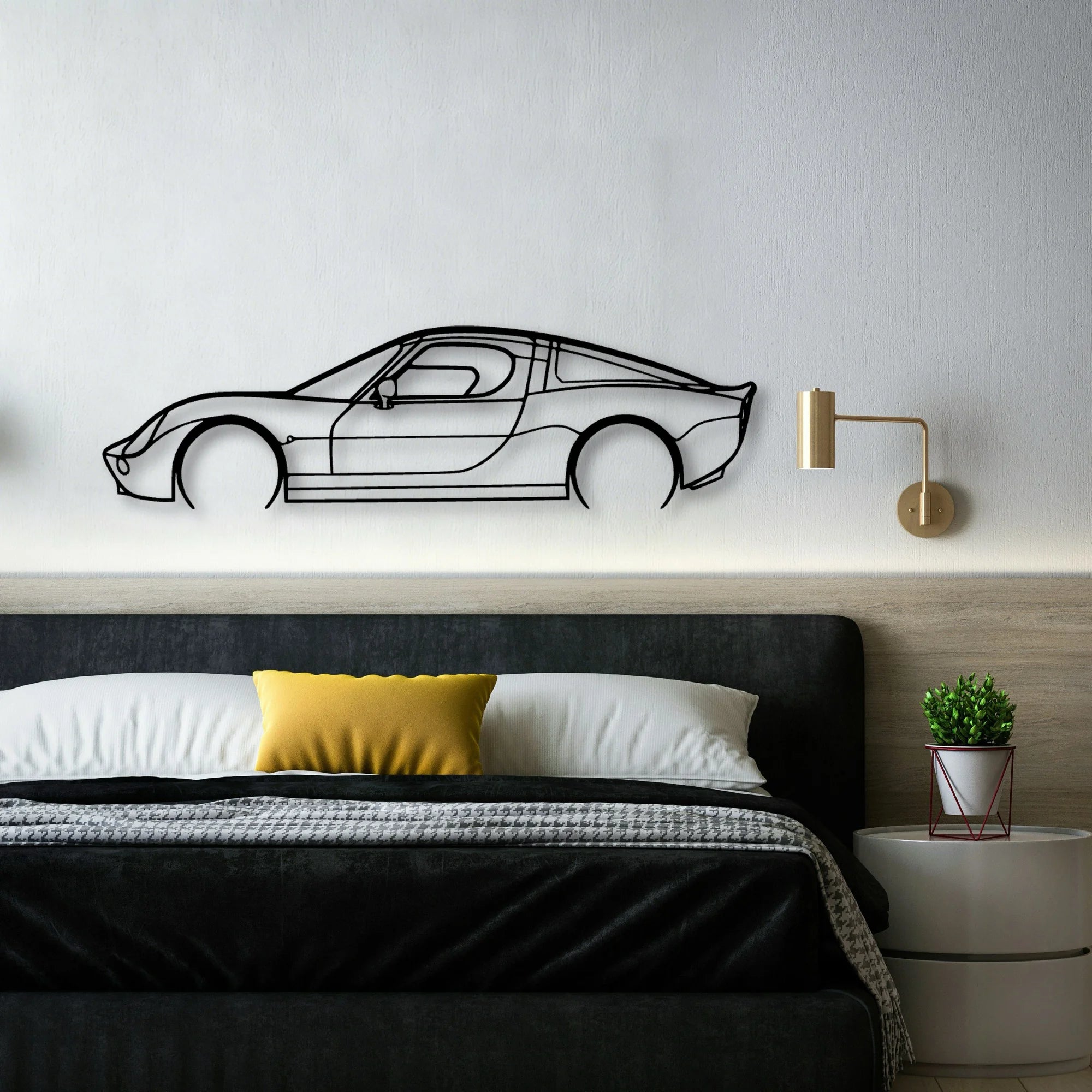 Vertige Classic Silhouette Metal Wall Art - Automotive Garage Decor