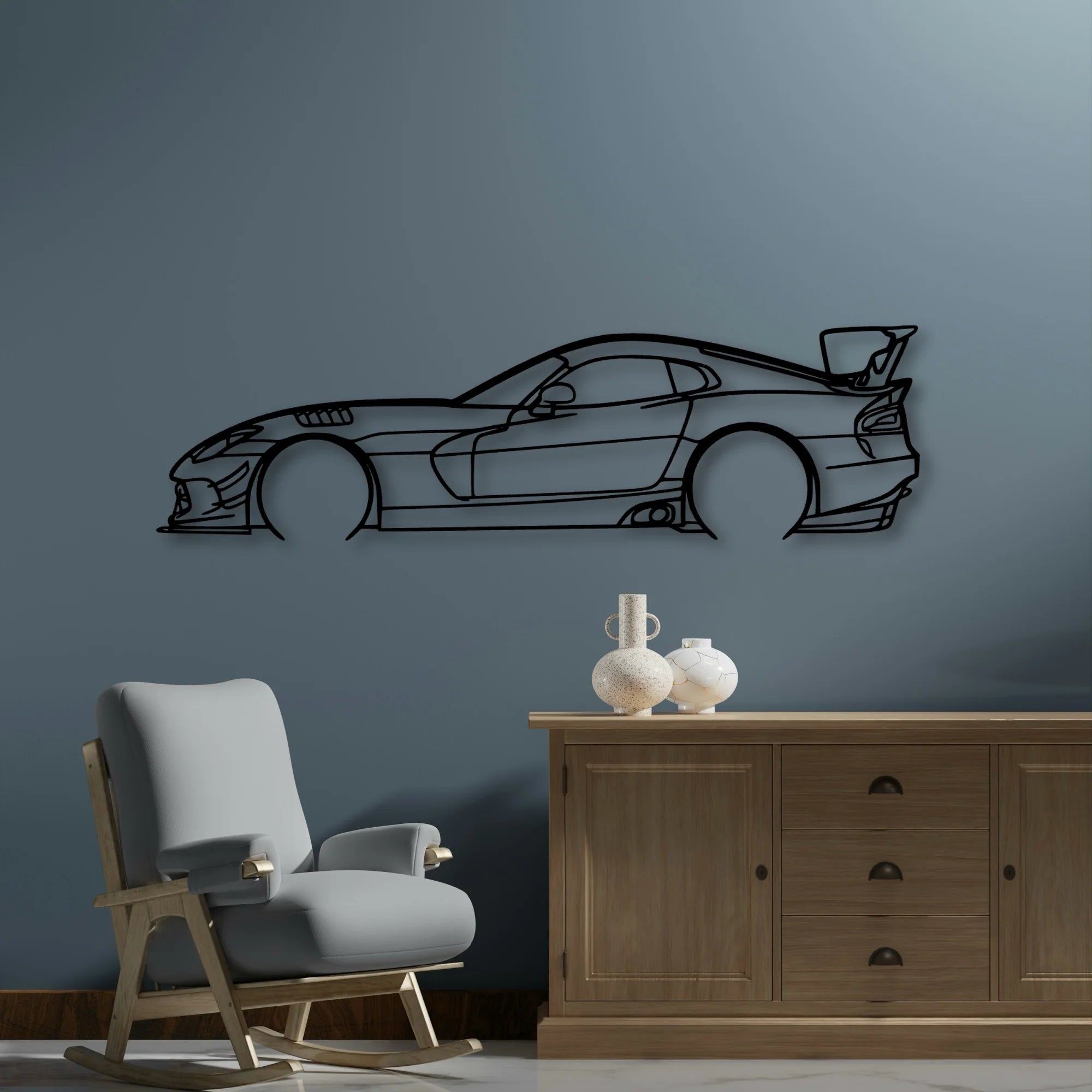 Viper ACR Gen 5 2 Classic Silhouette Metal Wall Art - Automotive Garage Decor