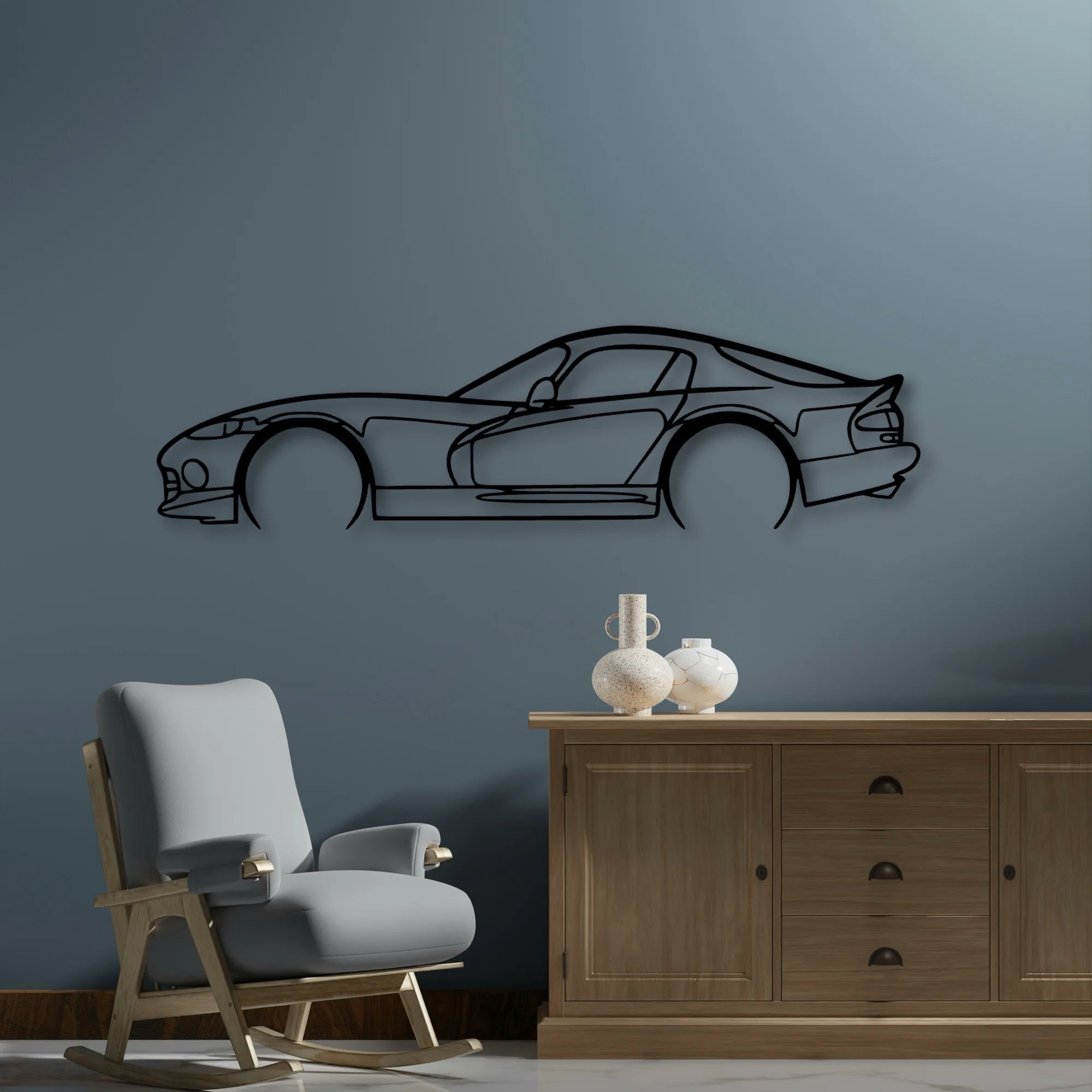 Viper ACR SR II 2002 Classic Silhouette Metal Wall Art - Automotive Garage Decor